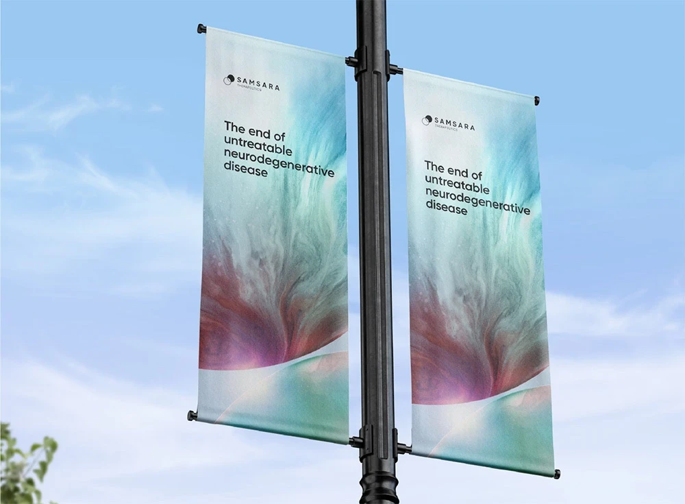 samsara banners on flagpole