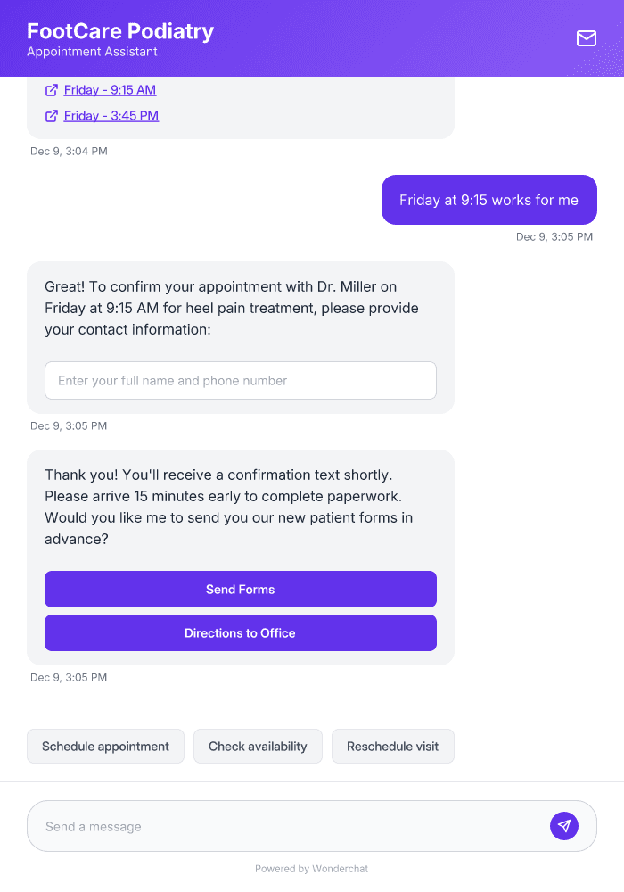 Podiatry Scheduling AI Agent Template