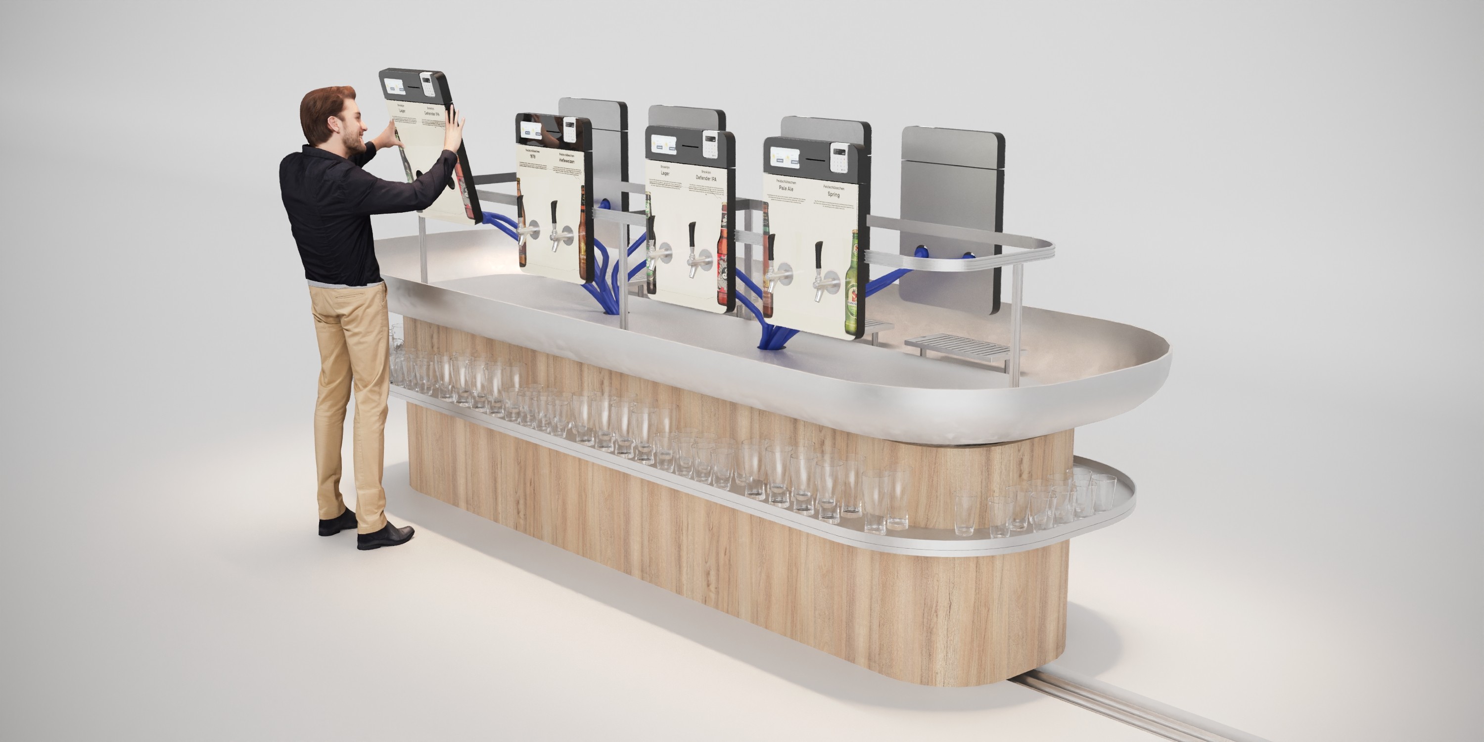 Big stand alone free service for a retail design event for the beer brand feldschlösschen