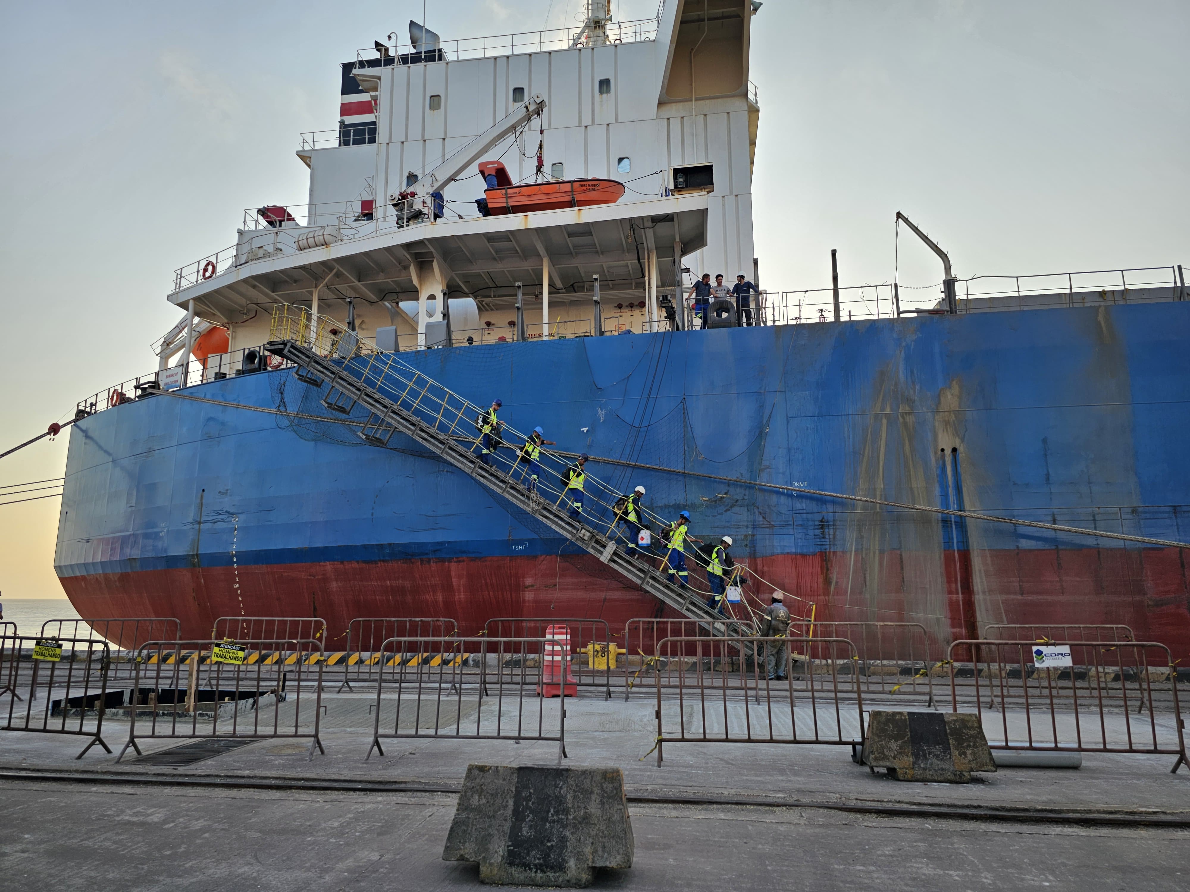 Mr Inaldo at Itaqui Port Entrance, Seachios' Foreman for Cargo Hold Cleaning Services