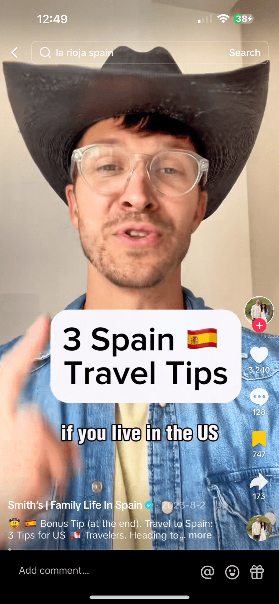 tiktok screenshot spain travel tips