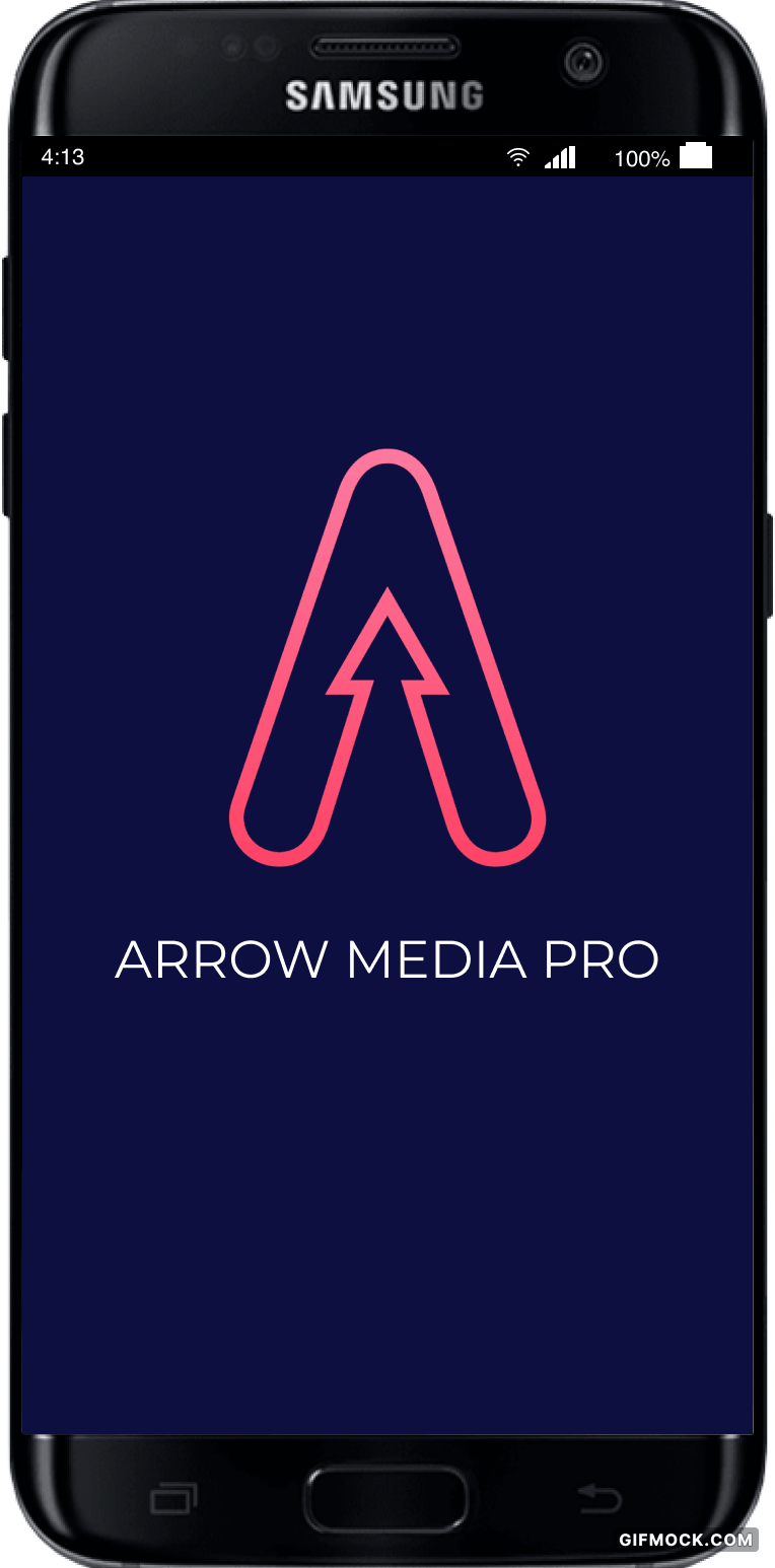 A mobile phone showcasing the design for a media production app