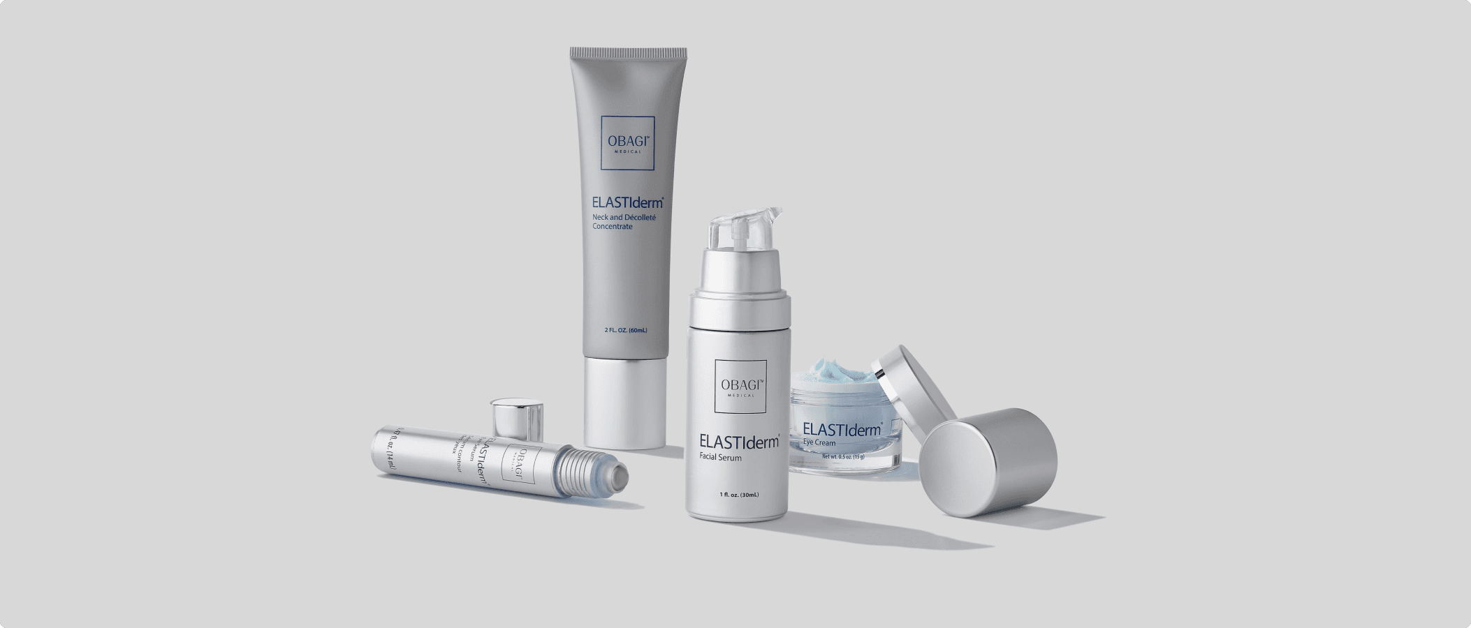 Obagi clinical skincare product lineup lifestyle hero image