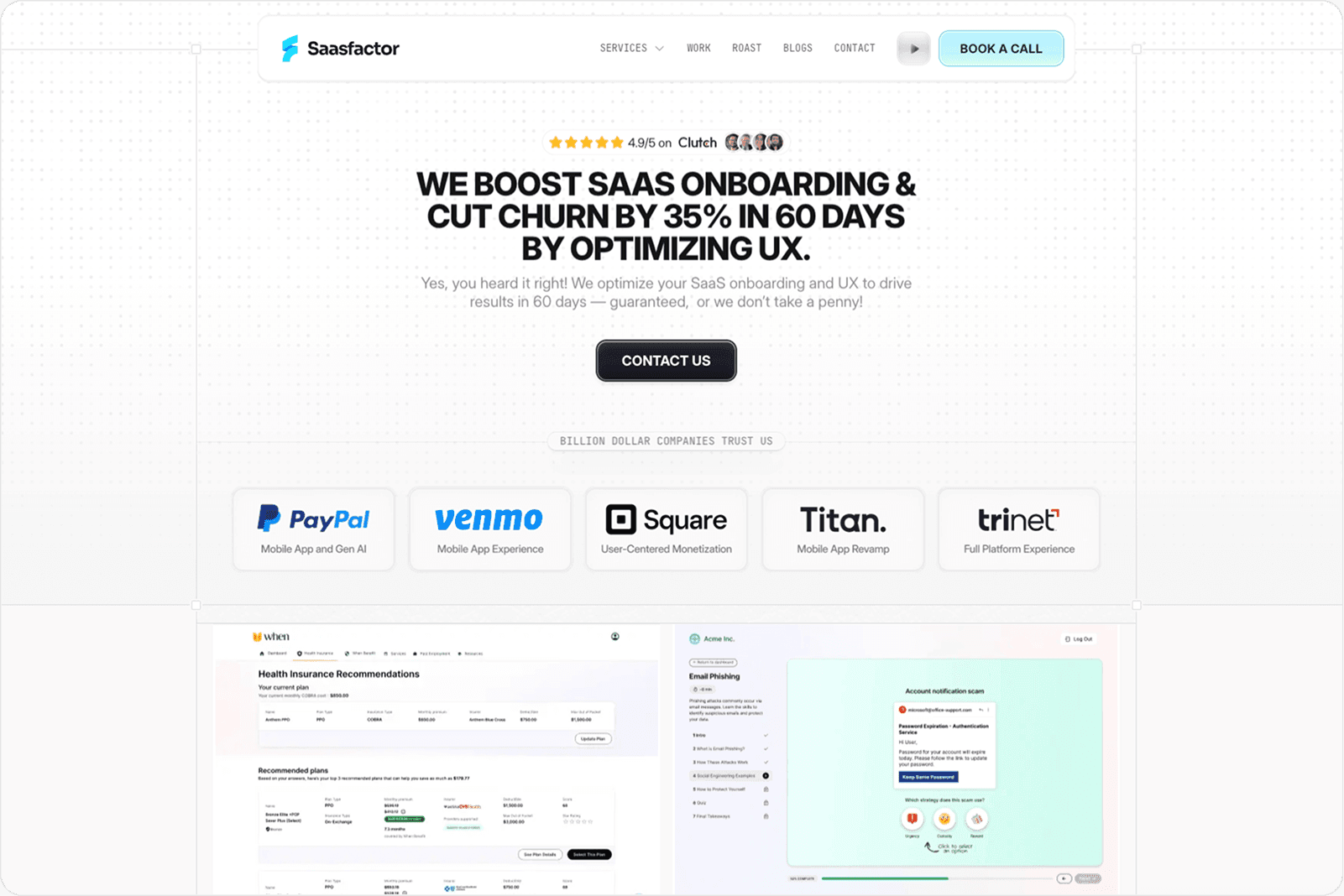showing Saasfactor website