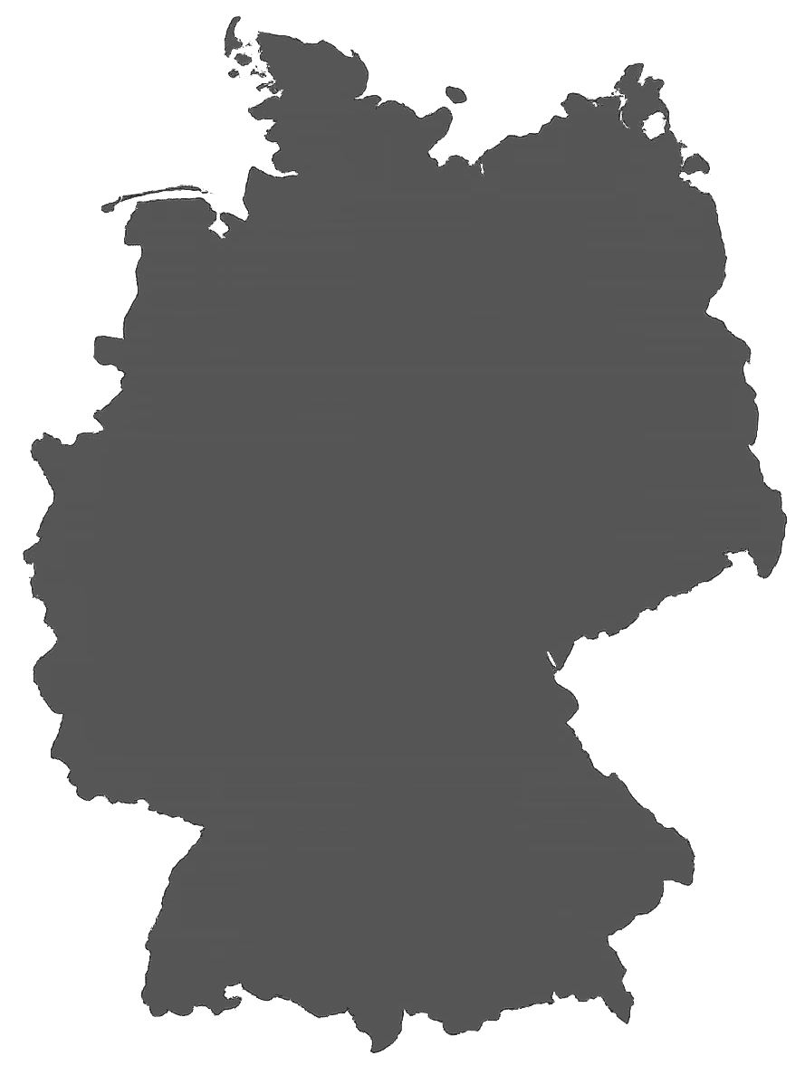 Karte von Deutschland auf Grau