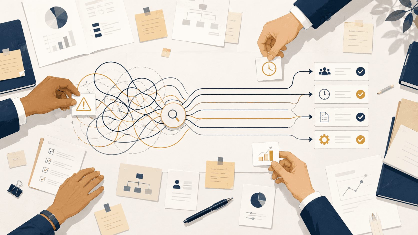 Analyse des causes organisationnelles d’un conflit au travail à partir des responsabilités et des priorités.