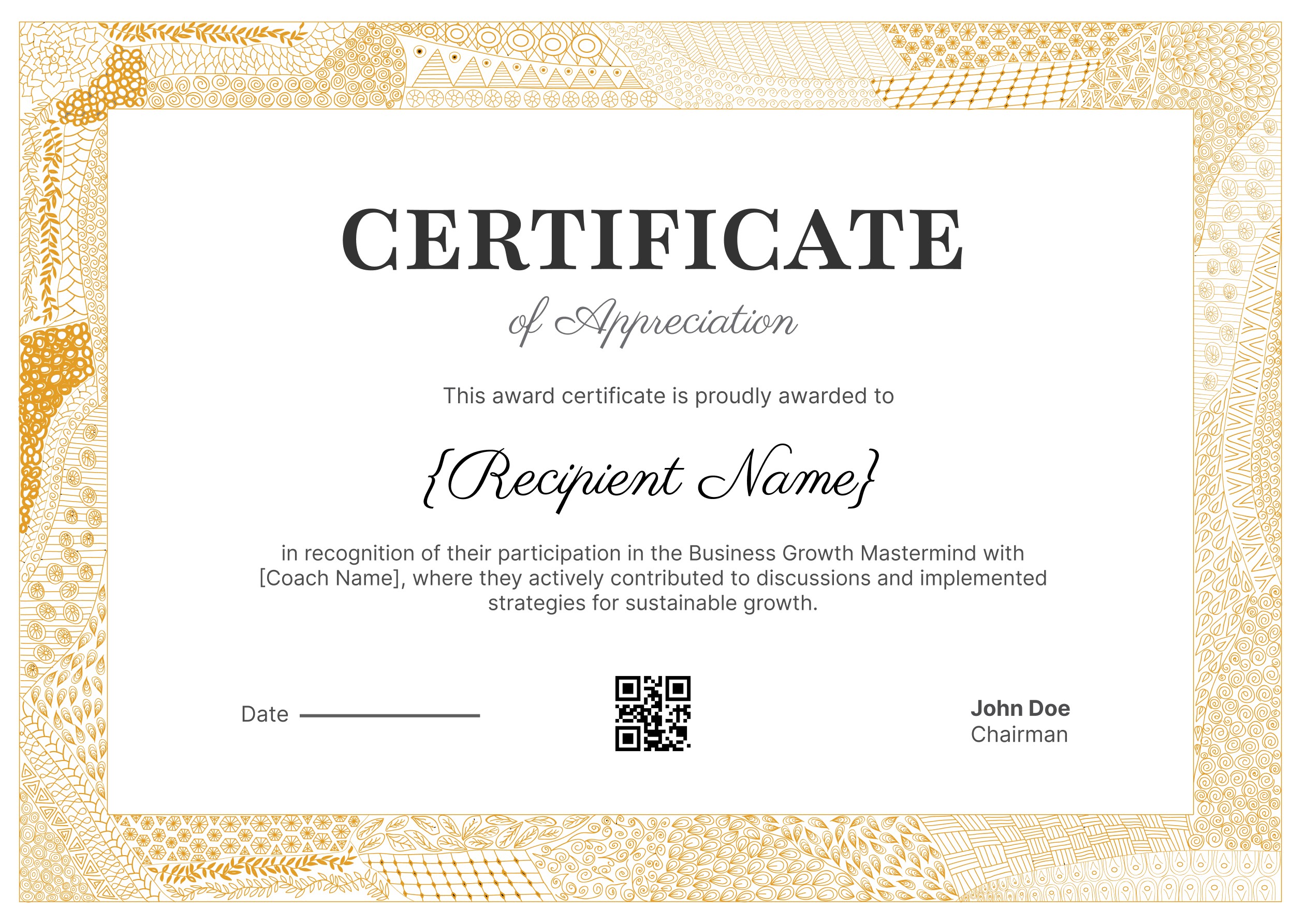 Wauld - Professional and fancy certificate of appreciation template