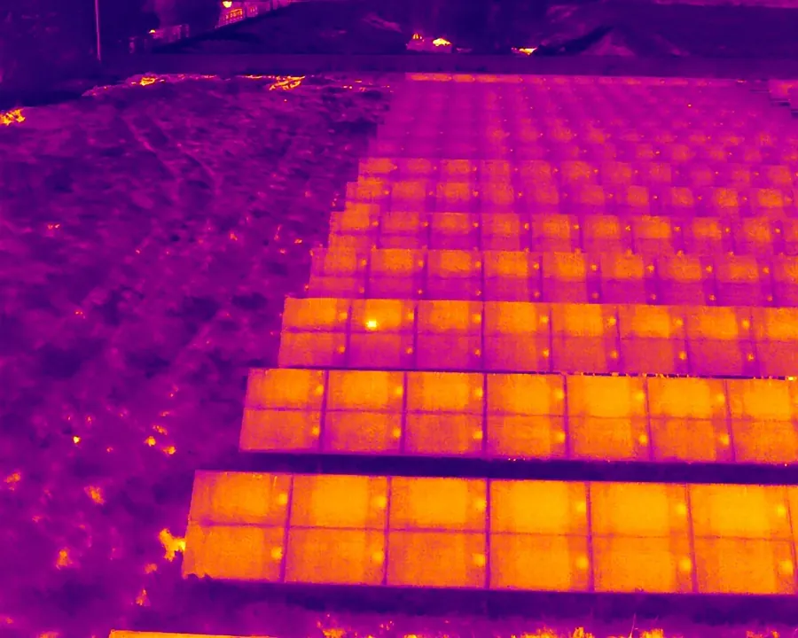 Thermal image: one cell much hotter than the rest of the panel