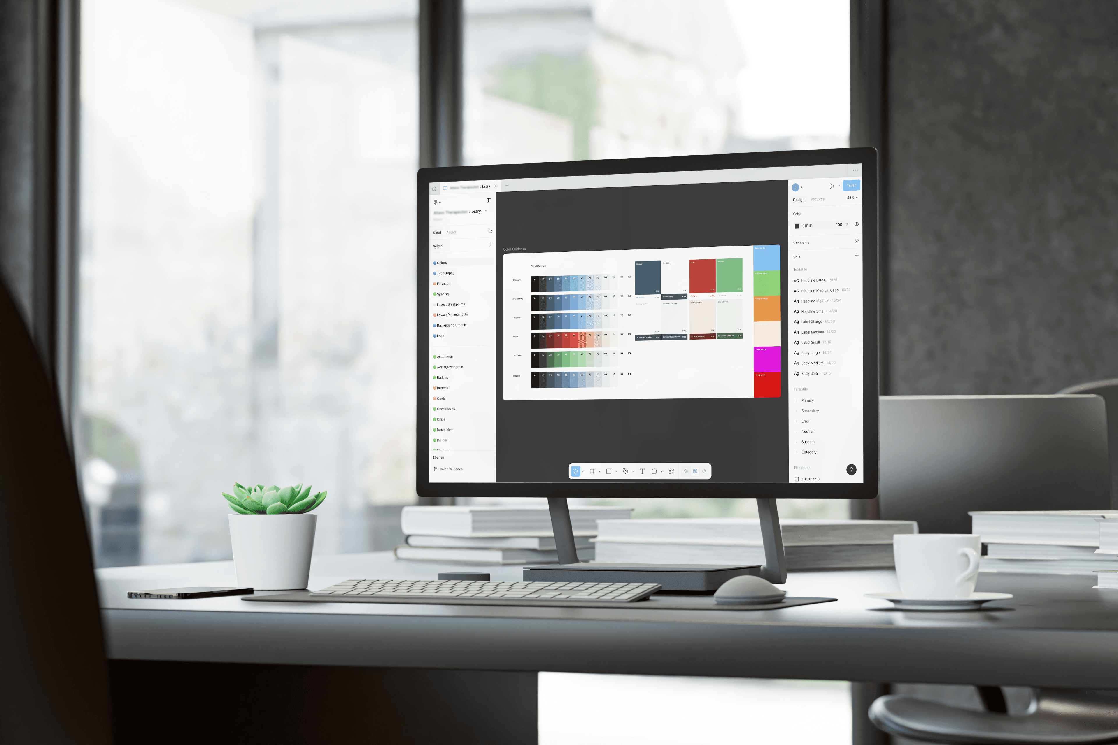 Medizinisches Personal in OP-Kleidung und Haube bedient ein medizinisches Gerät mit Touchscreen in einem Behandlungsraum.