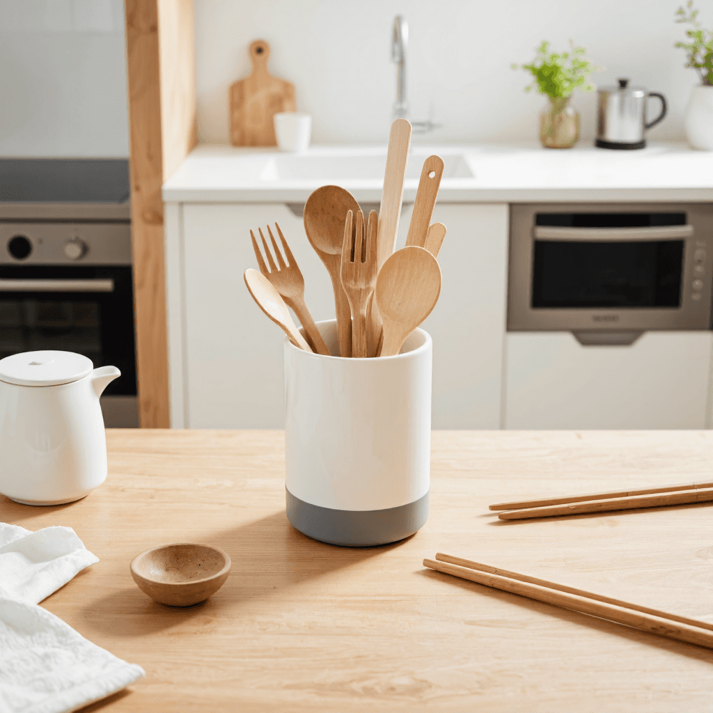 product photography of utensil holder