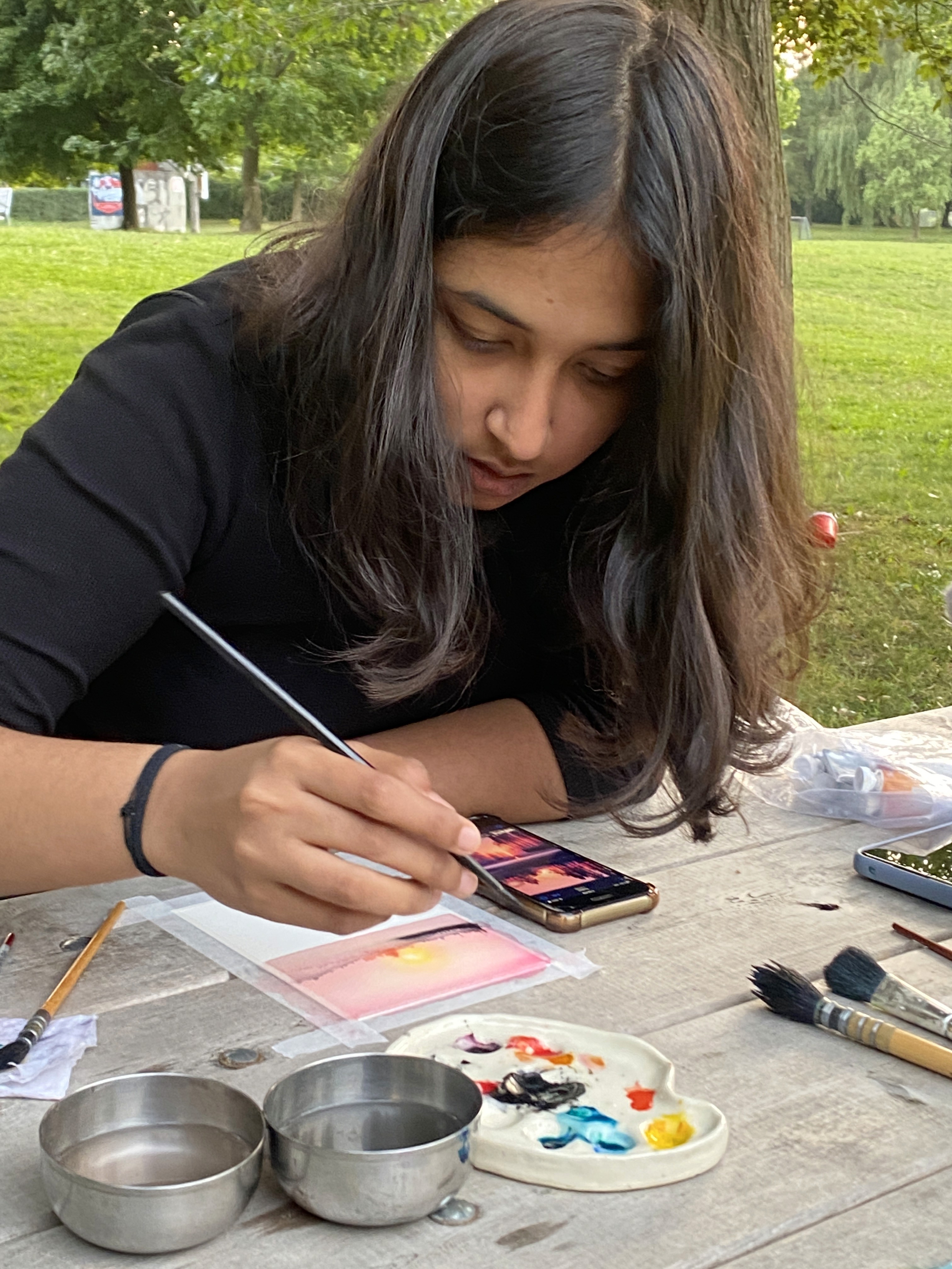 Vithika, co-founder and brand designer at Visual Mess Studio — brand identity and Framer website design studio for artists and handmade creative businesses