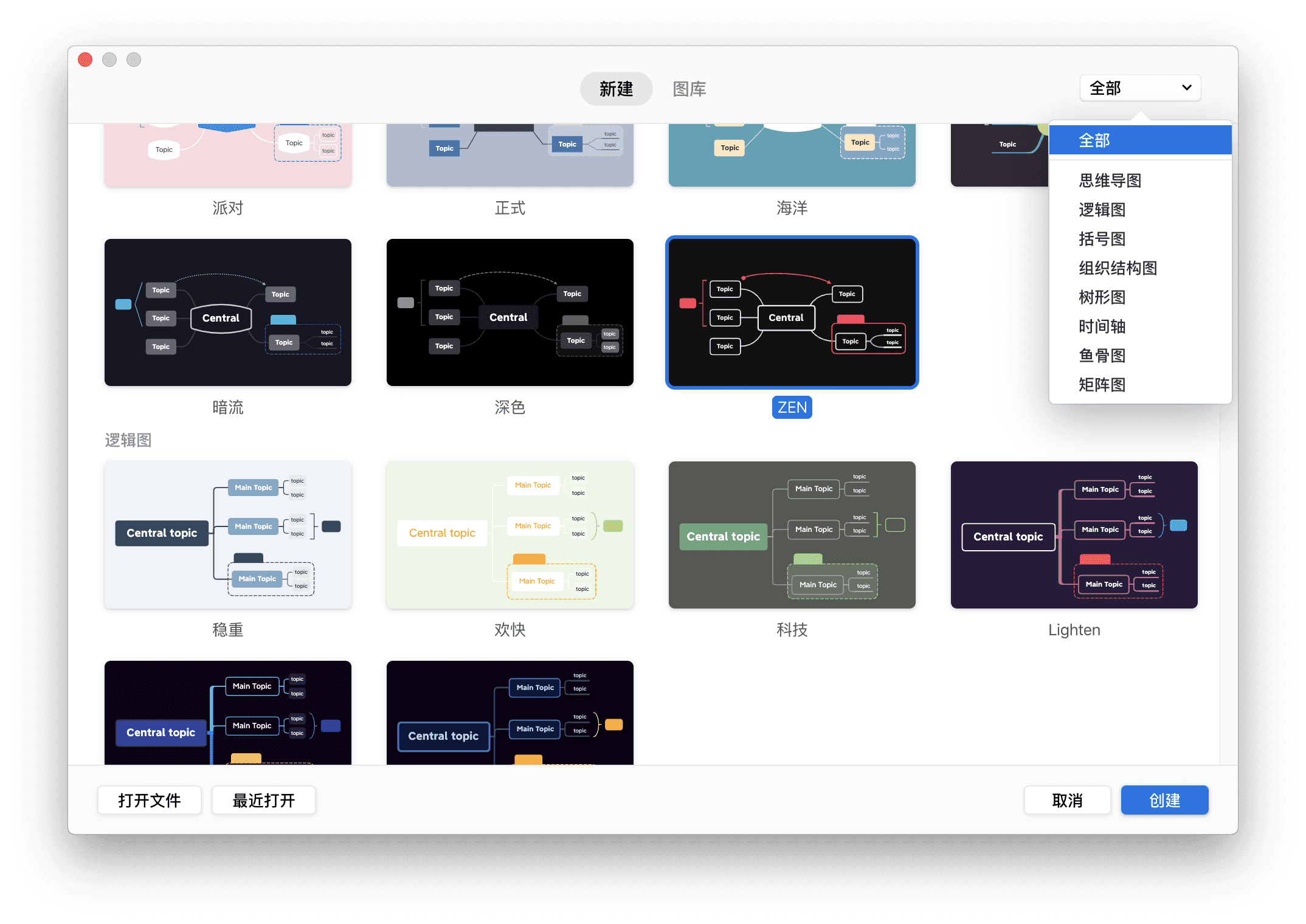 Xmind思维导图模板界面