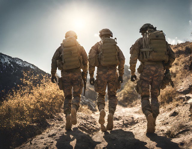 soldiers ruck marching