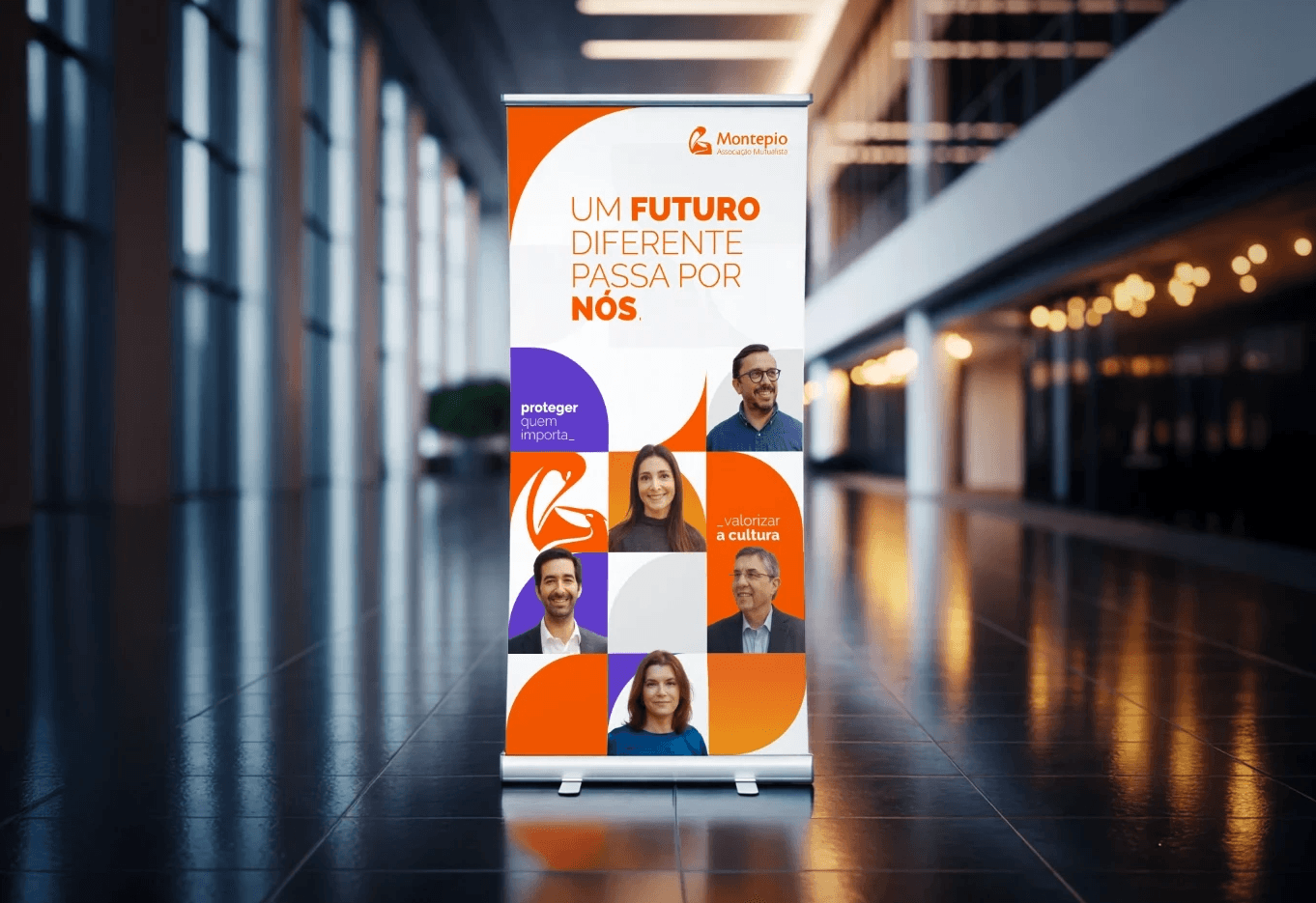 Editorial magazine design standing upright with oversized typography and clean layout