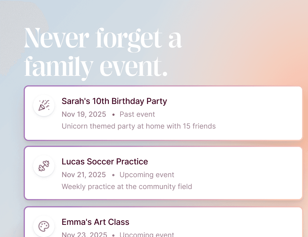 Shop for family events