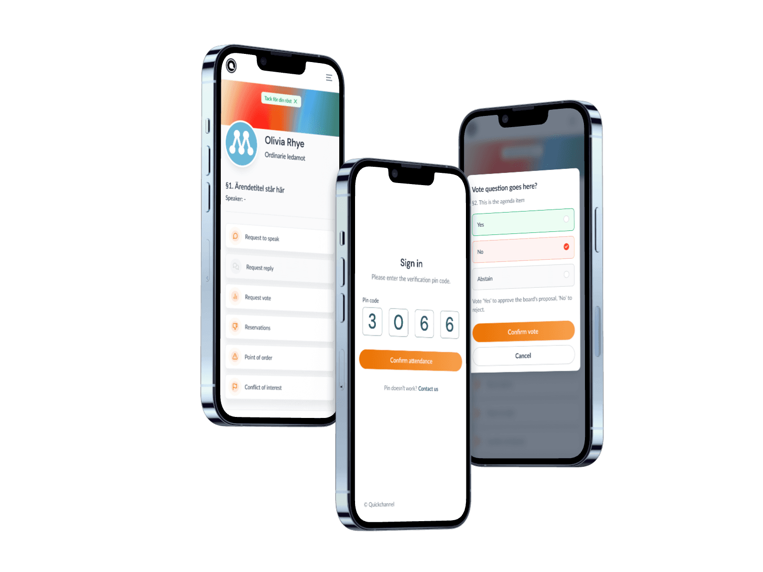 Quickchannel Meeting delegate apps