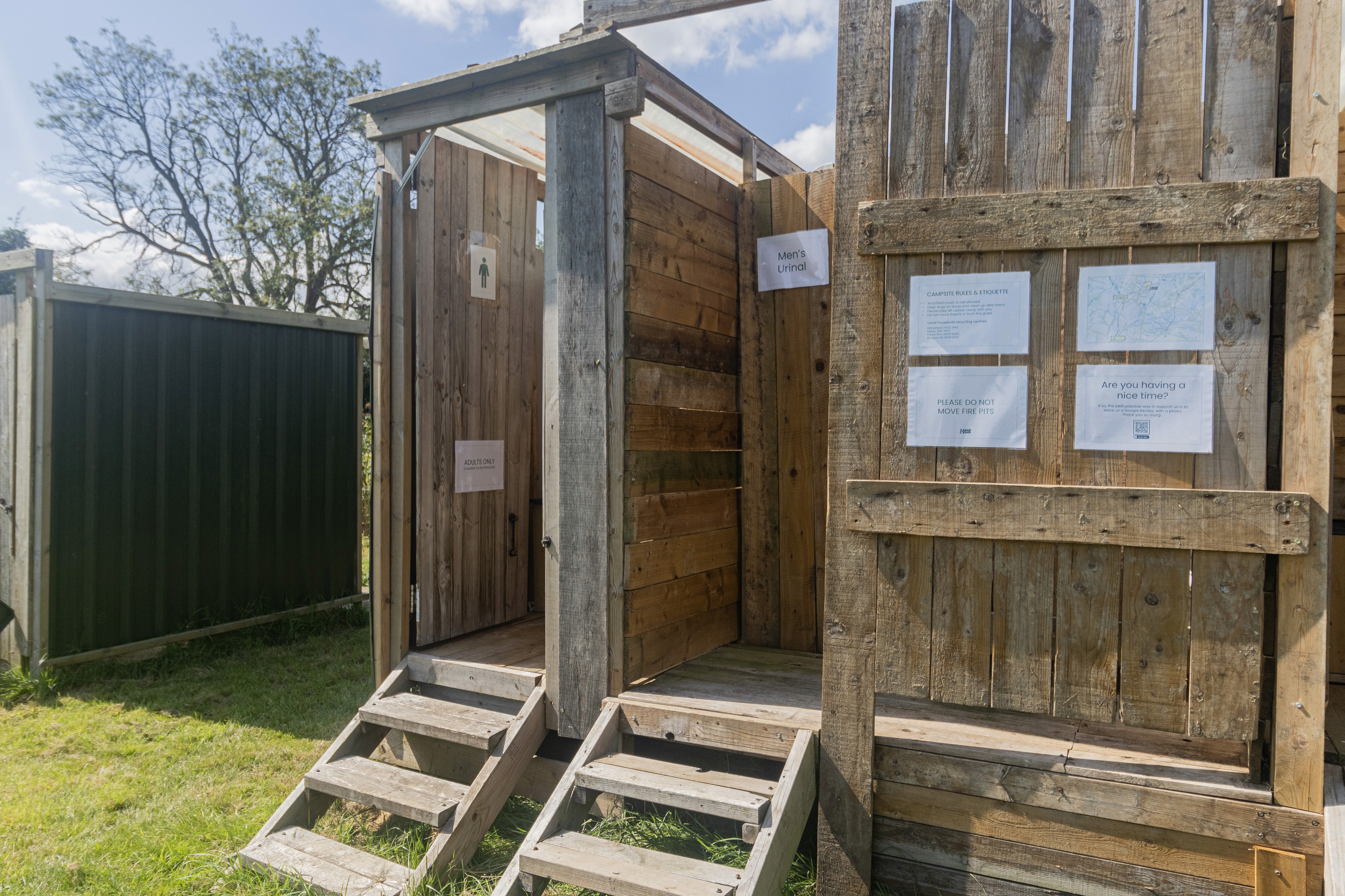 Eco loos at Isfield Camp Sussex