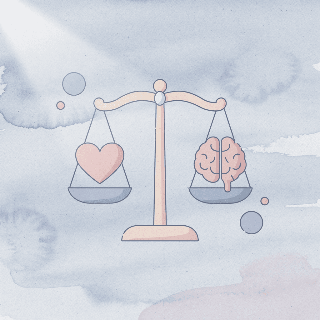 Balance scale icon showing fun and learning as equally weighted forces