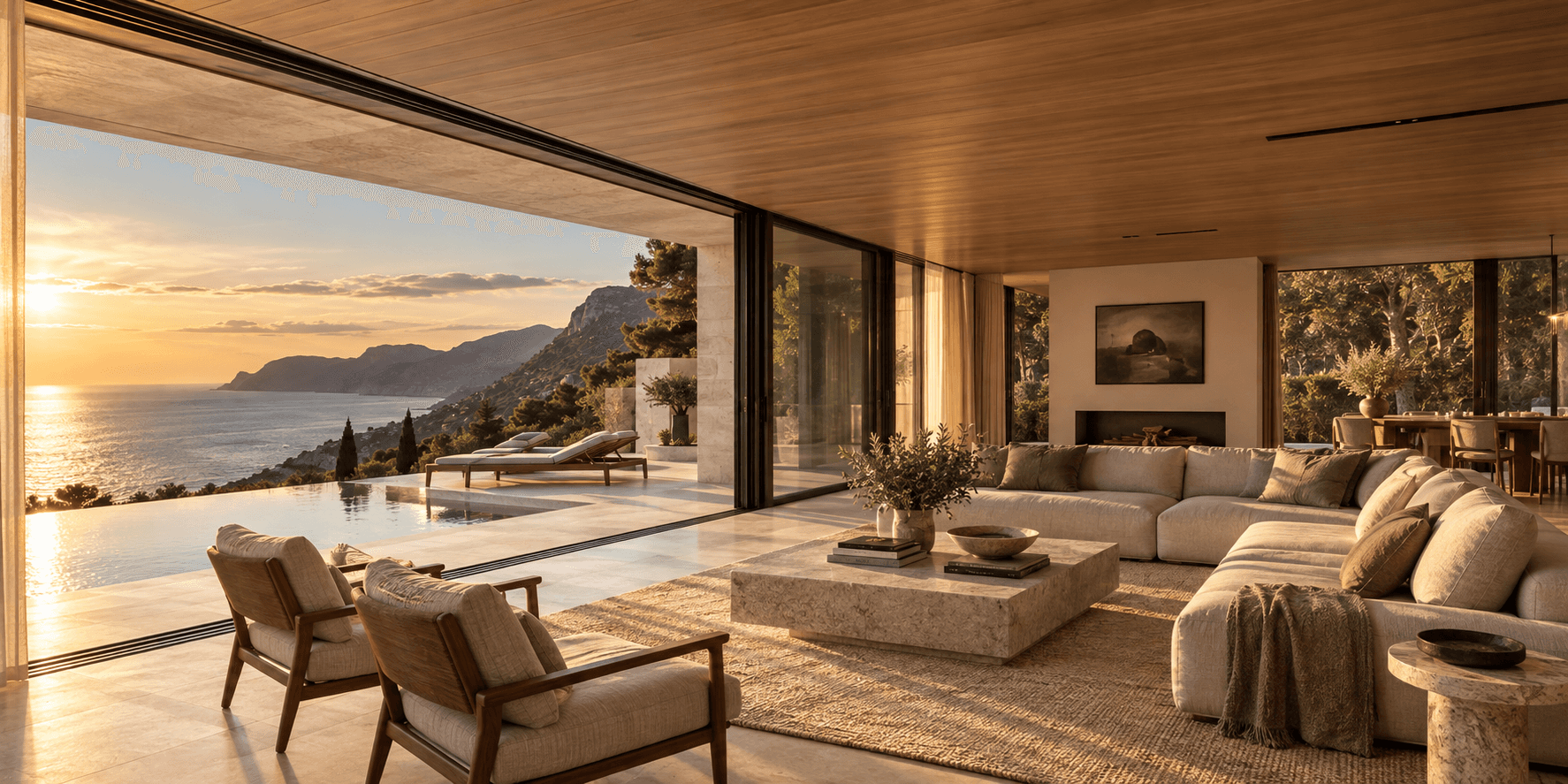 Warm modern residential interior
