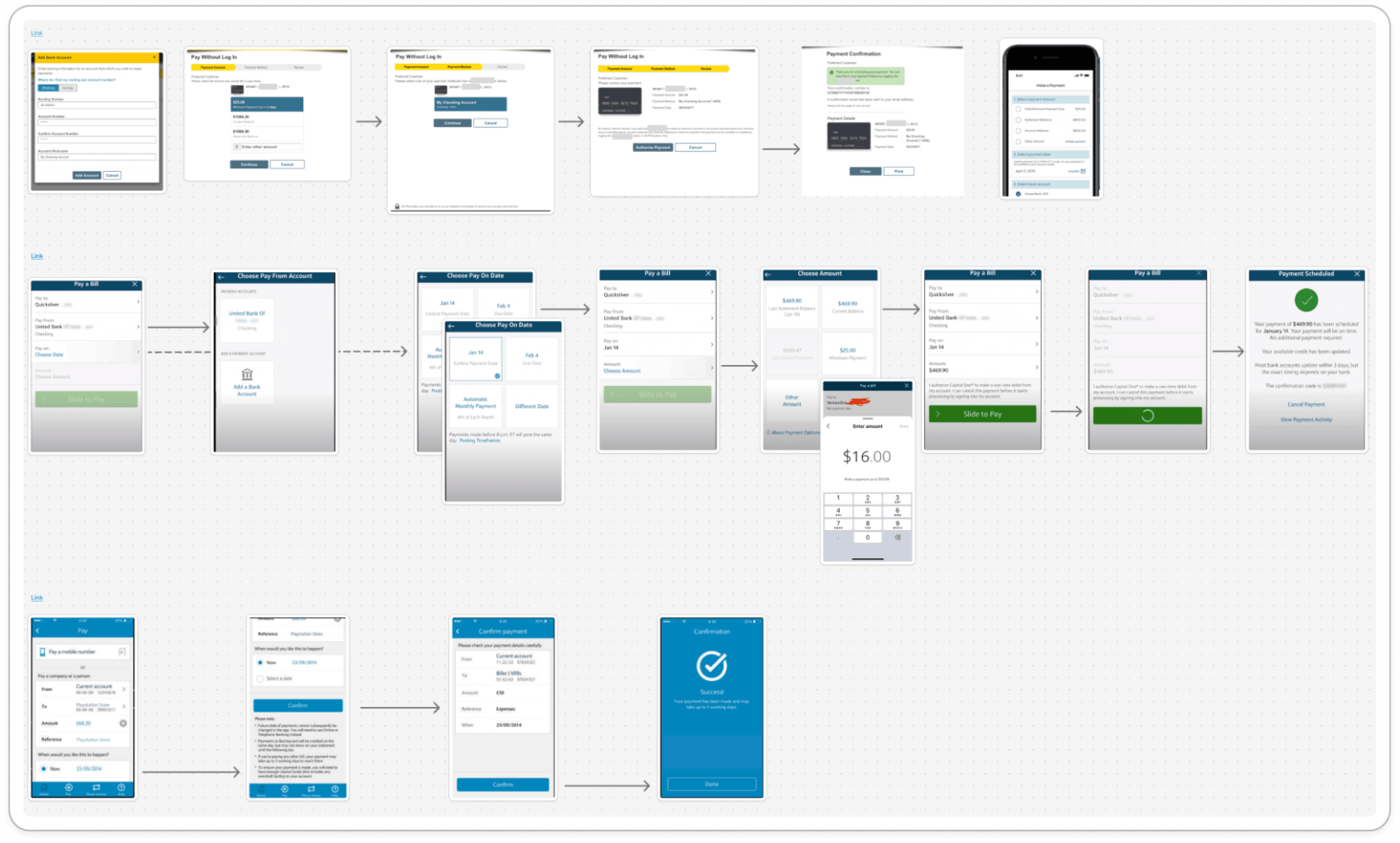 image of the competitive analysis made for the payment flow of other companies
