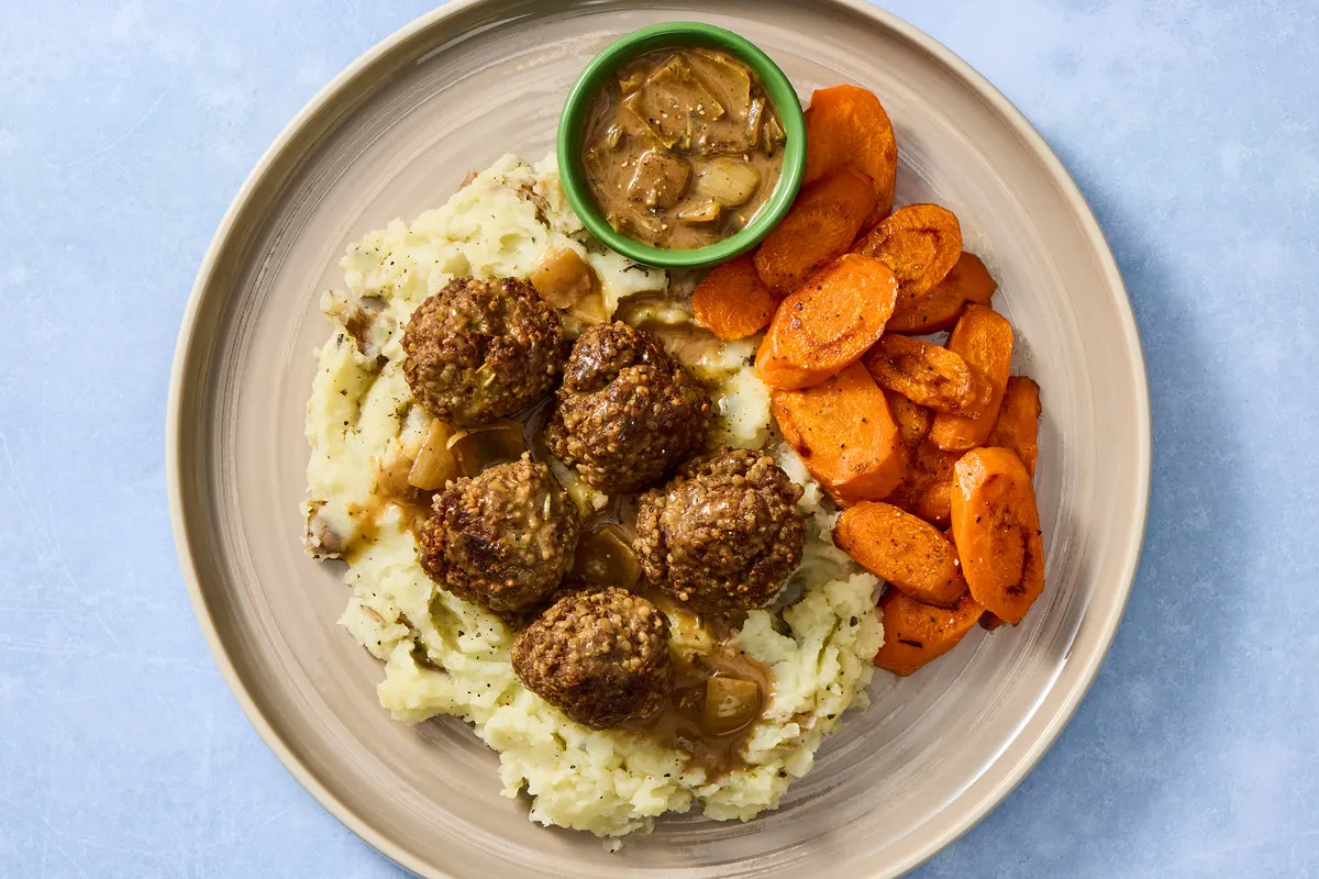 Gluten-Free-Friendly Meatballs & French Onion Gravy