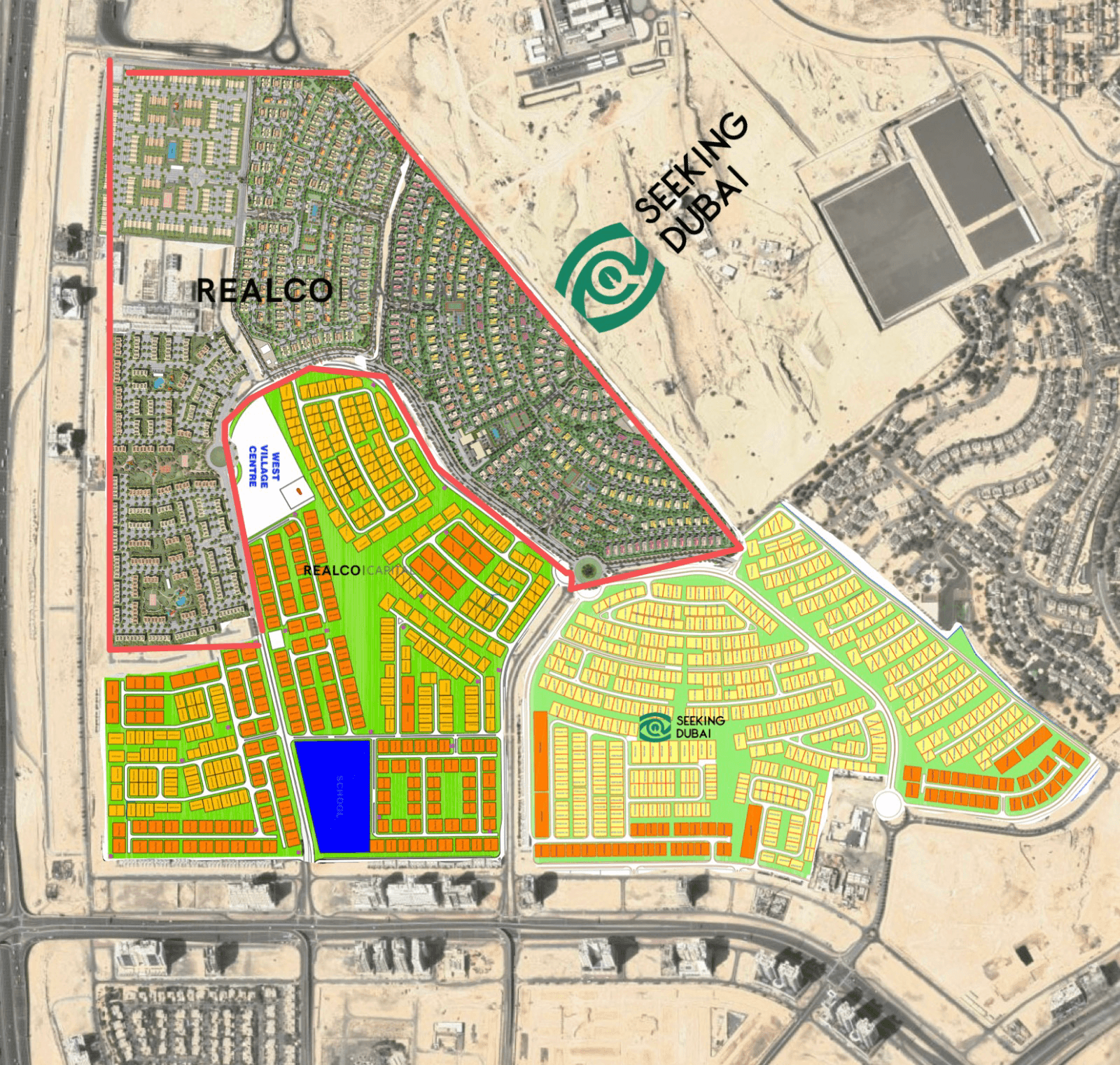 Al Furjan West Map by Seeking Dubai