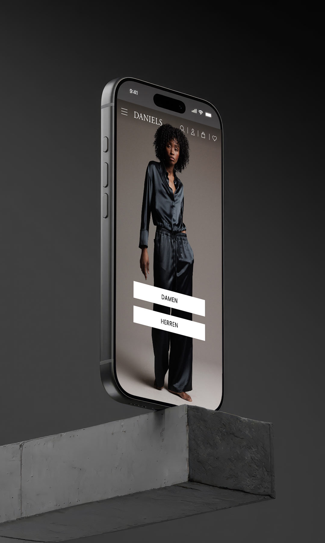 Daniels online Shop mobile view