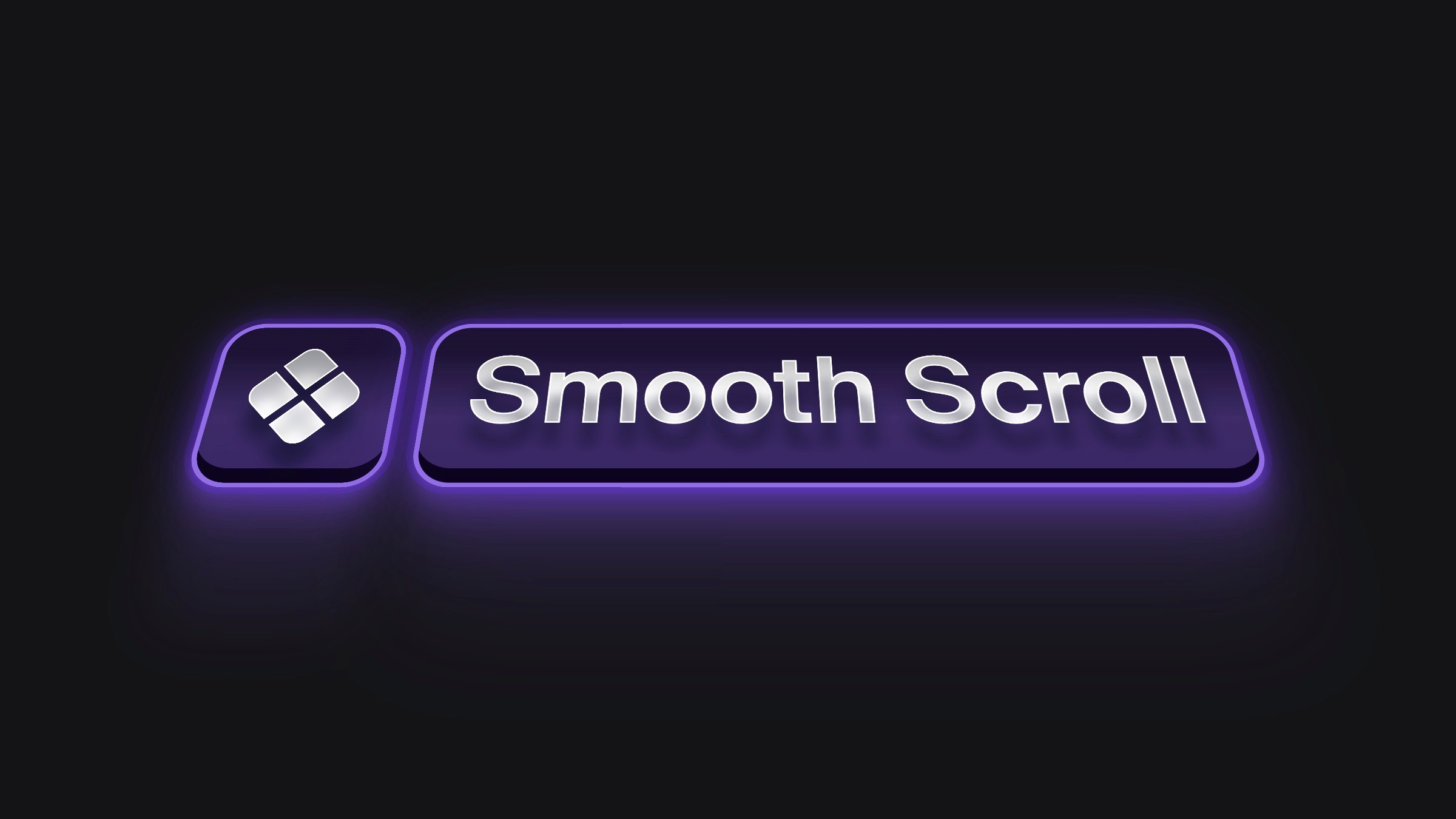 Neon purple 'Smooth Scroll' button with Component logo icon