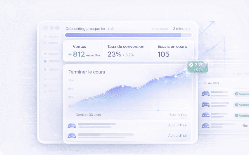 Gauge showing levels of user engagement, with tags for high and low engagement percentages.
