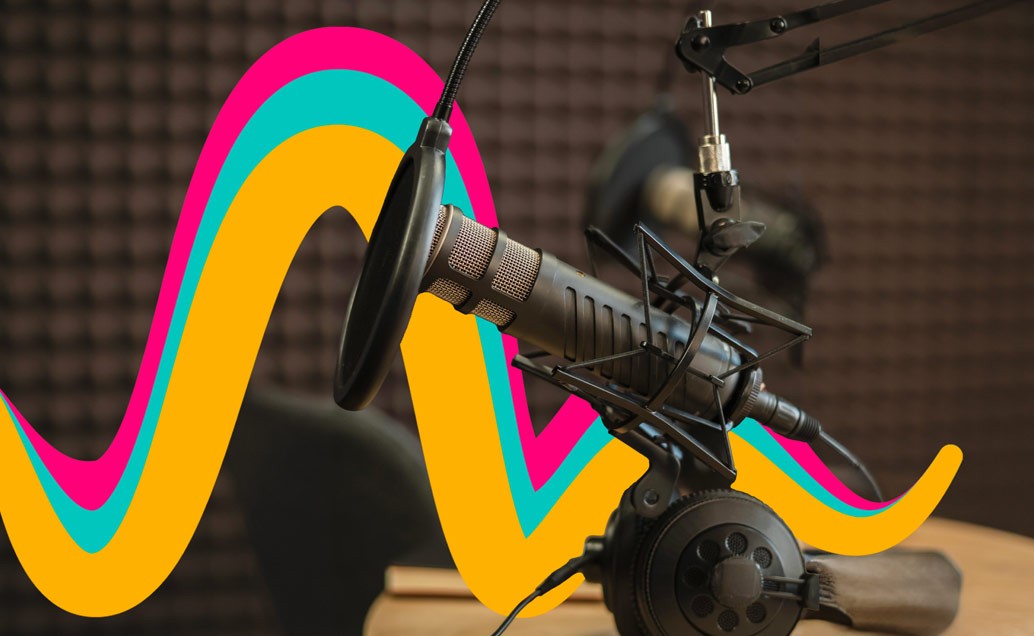 Le logo minodio se fond dans une photo en studio d'enregistrement