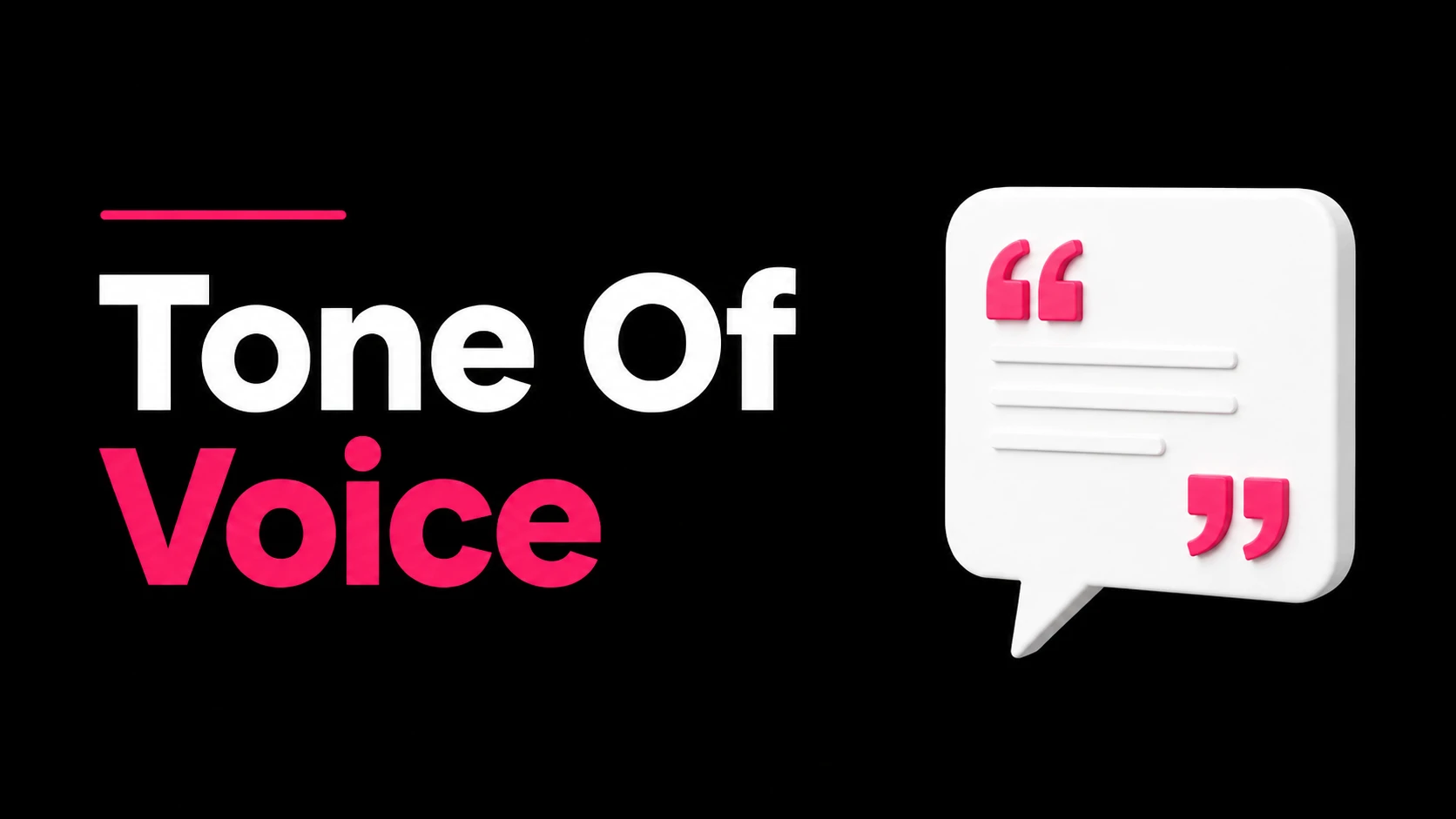 Tone of Voice text and speech bubble icon.