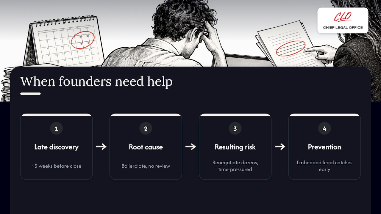 When founders actually need help with this clause — overview diagram