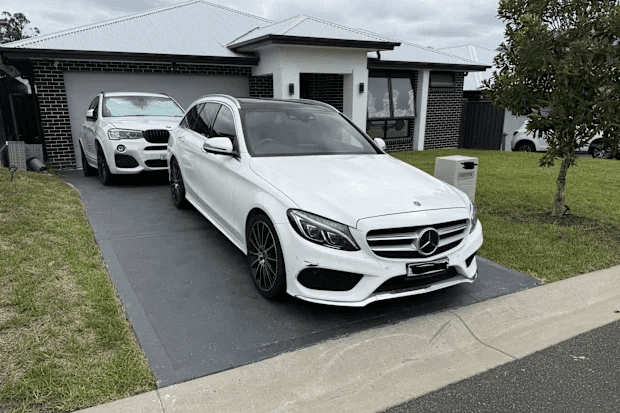 New concrete driveway curing before vehicle use