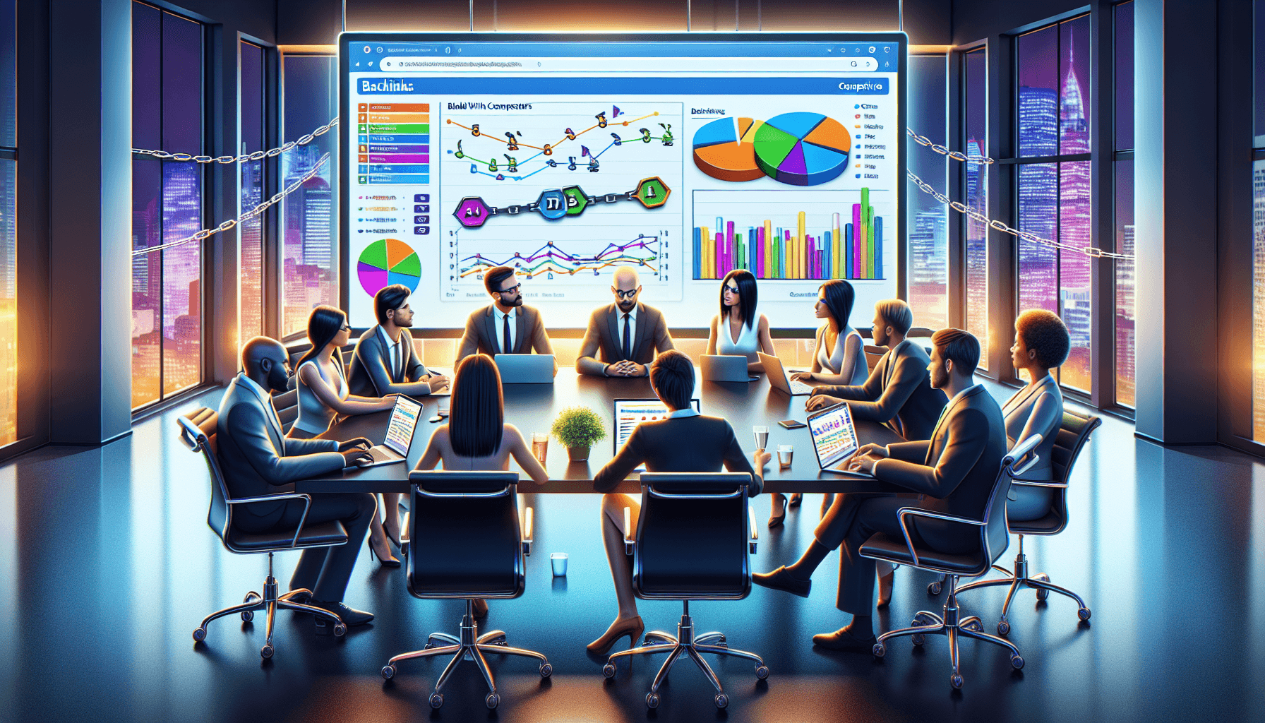 An illustration of competitor backlink analysis using DataView.