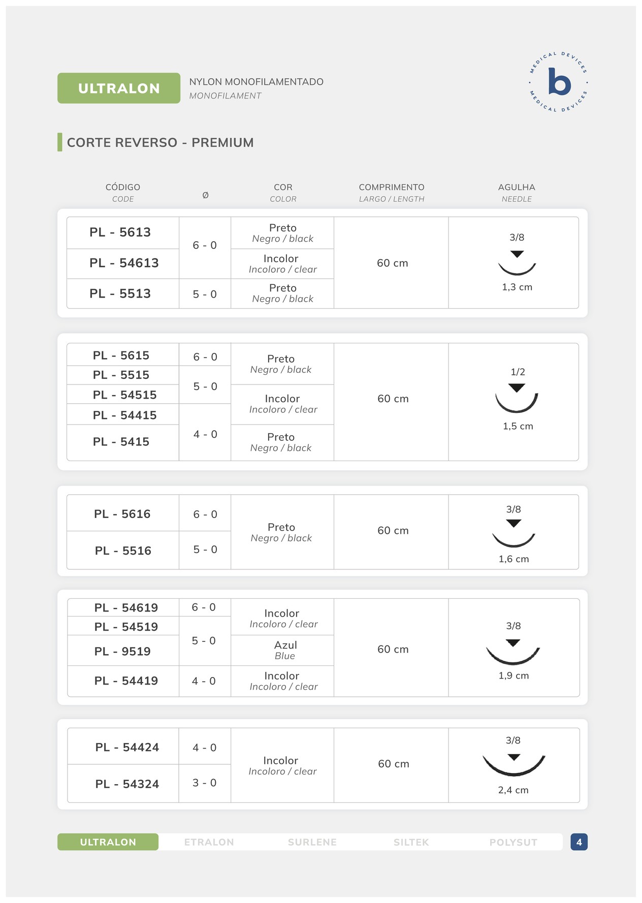 Catálogo técnico Sutura Ultralon