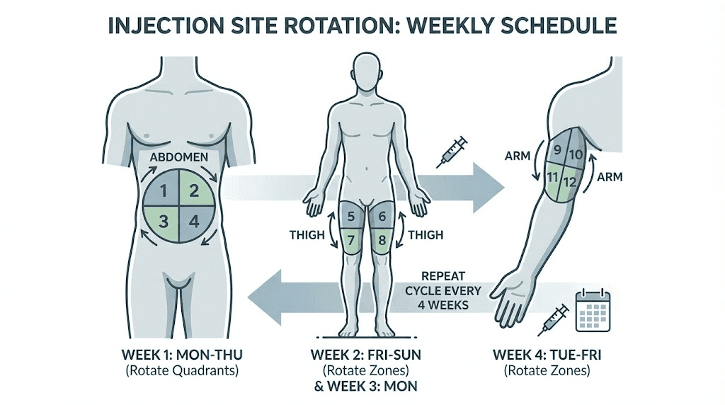 Cagrilintide injection site rotation guide for men