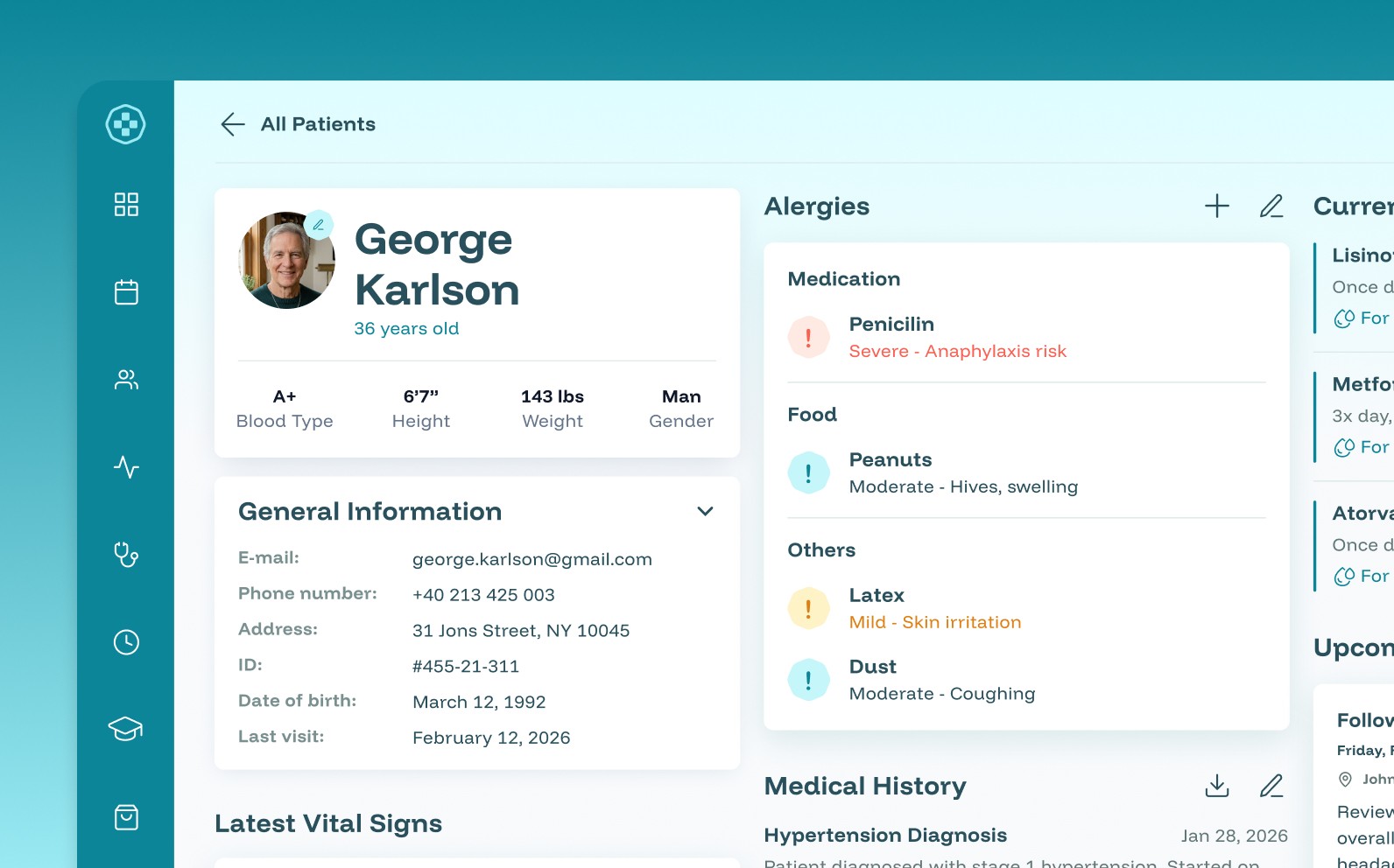  UX/UI design screens for medical app