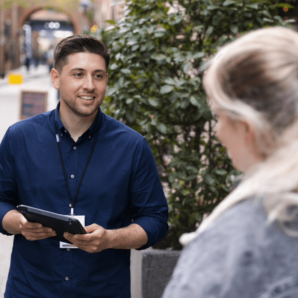Woman looking at camera