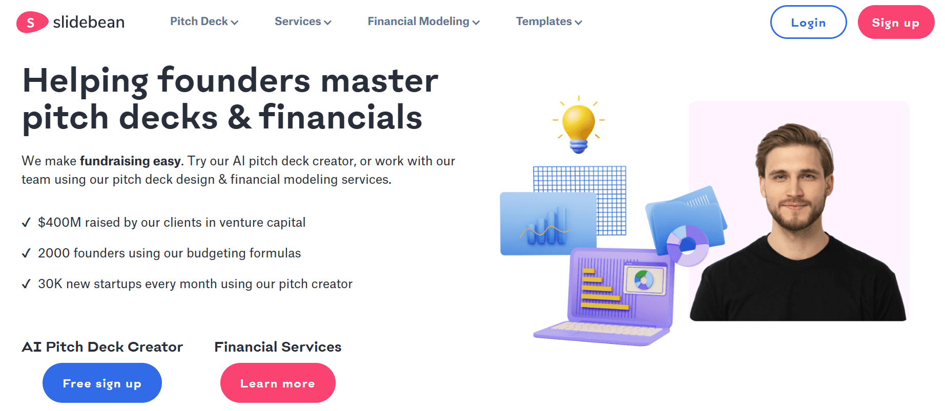 Slidebean landing page image