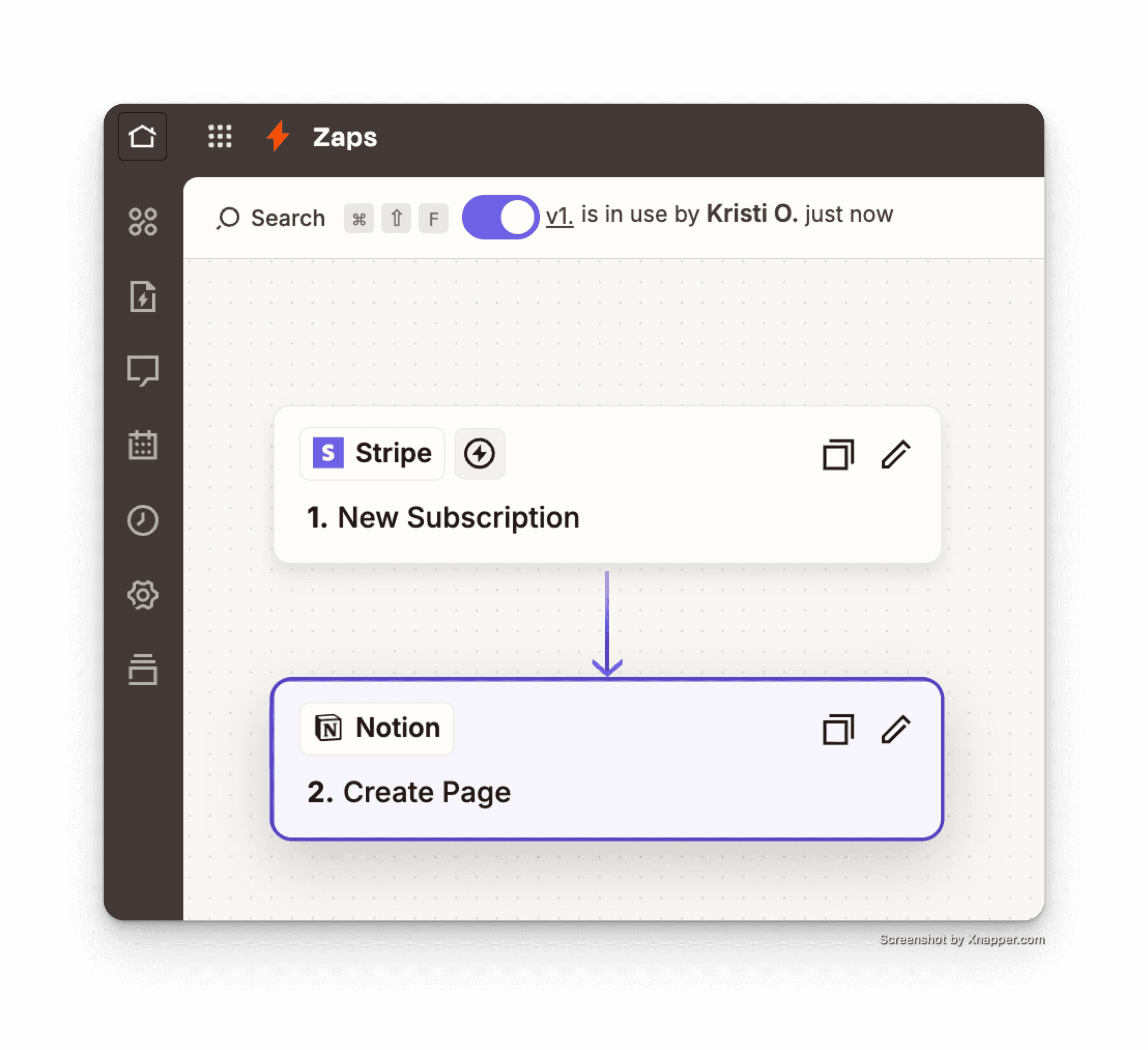 An example of the Stripe → Notion workflow, where a new subscription automatically creates a client portal page in Notion, keeping client onboarding and project management connected.