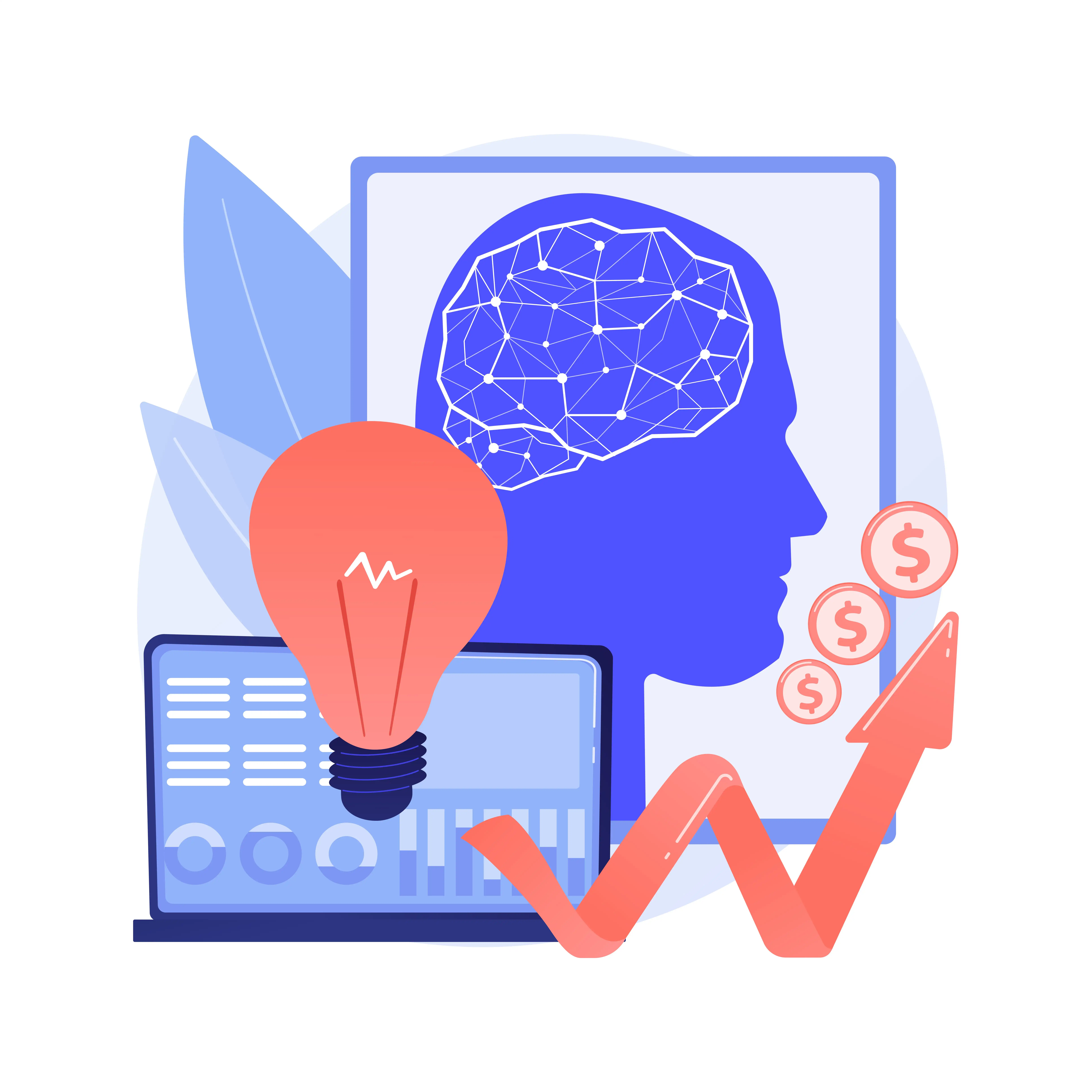 A colorful, abstract image representing UX design informed by brain data resulting in higher ROI