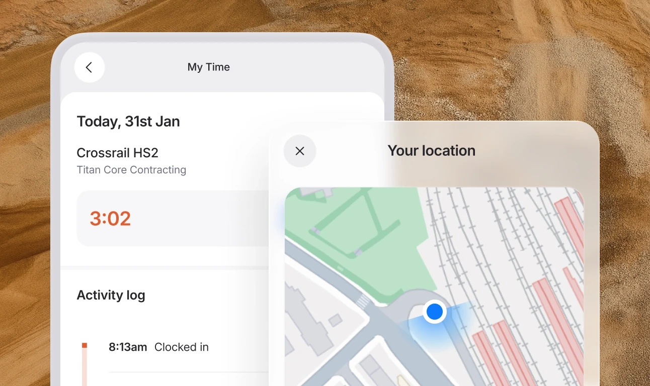 AN extreme closeup in Mobile of an operative’s time on site on a particular day.