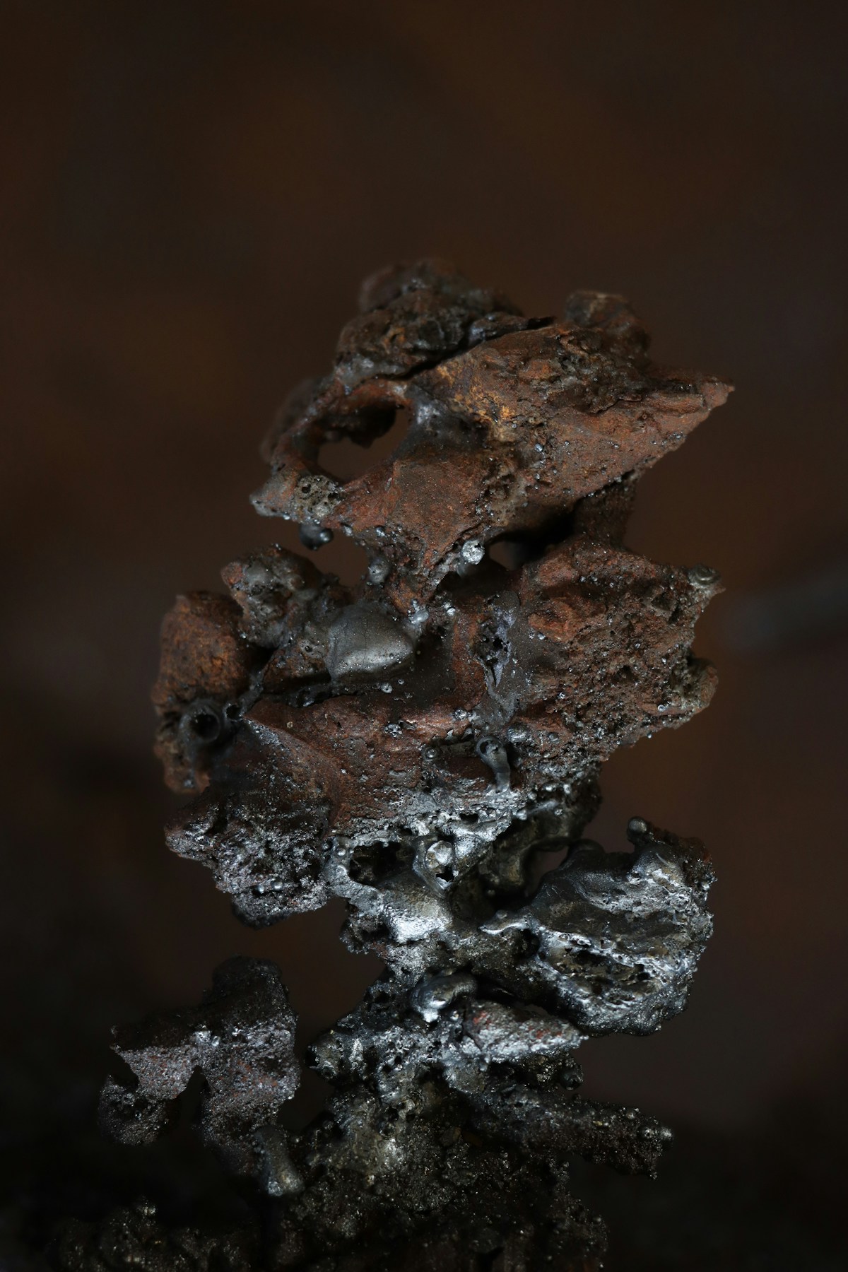 Close study of a dark mineral material