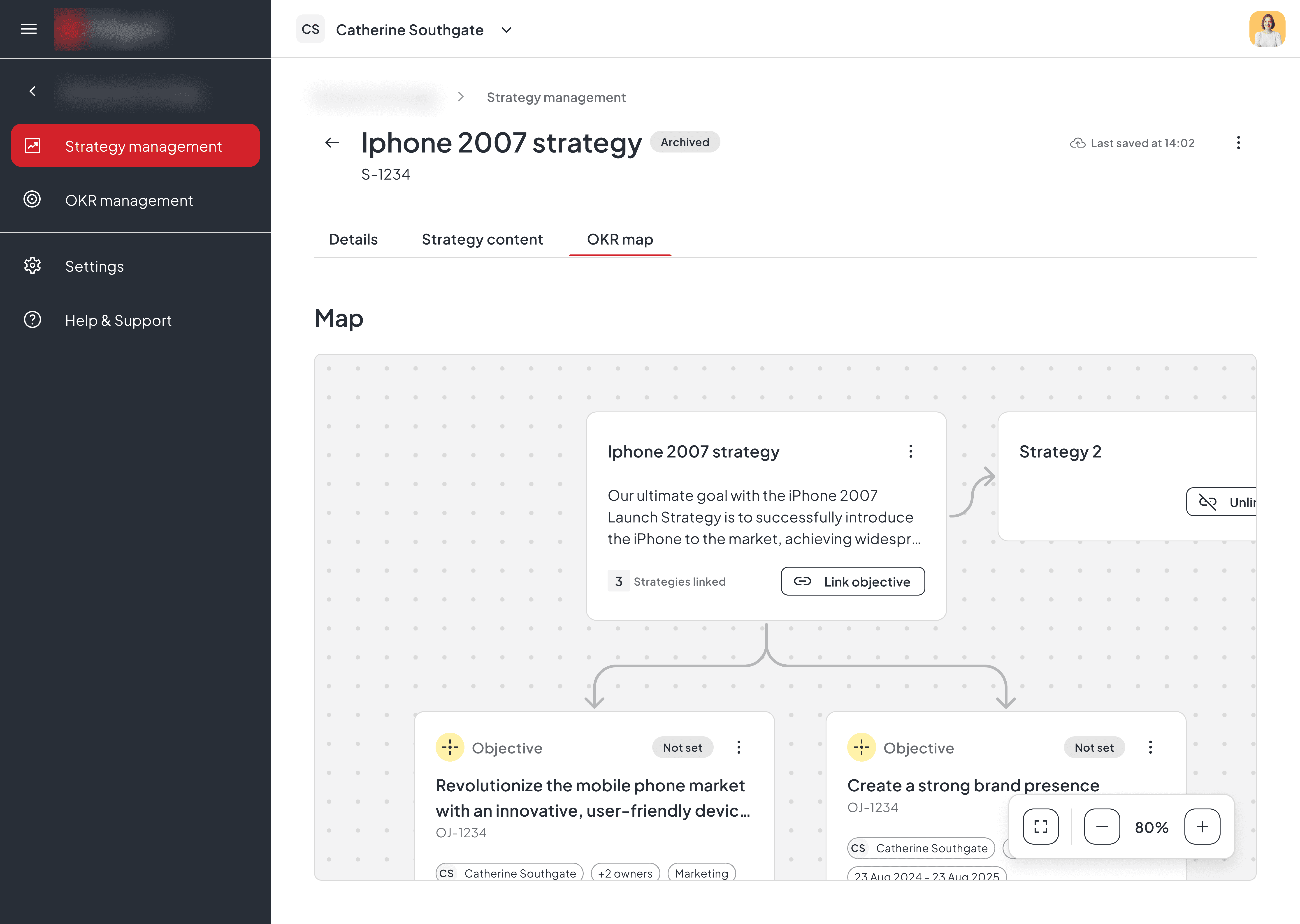 A strategic application screenshot