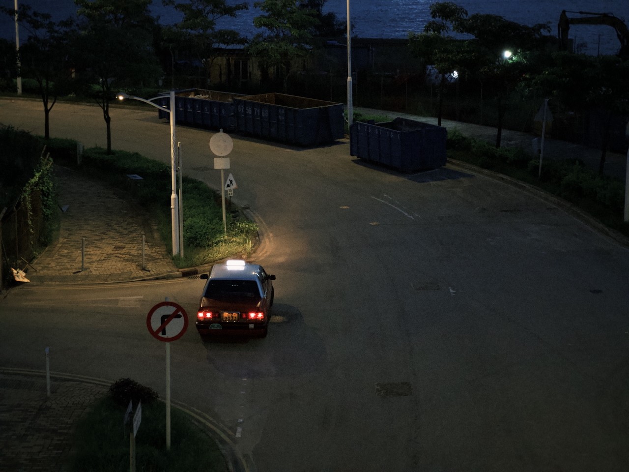 a taxi waiting for the custom