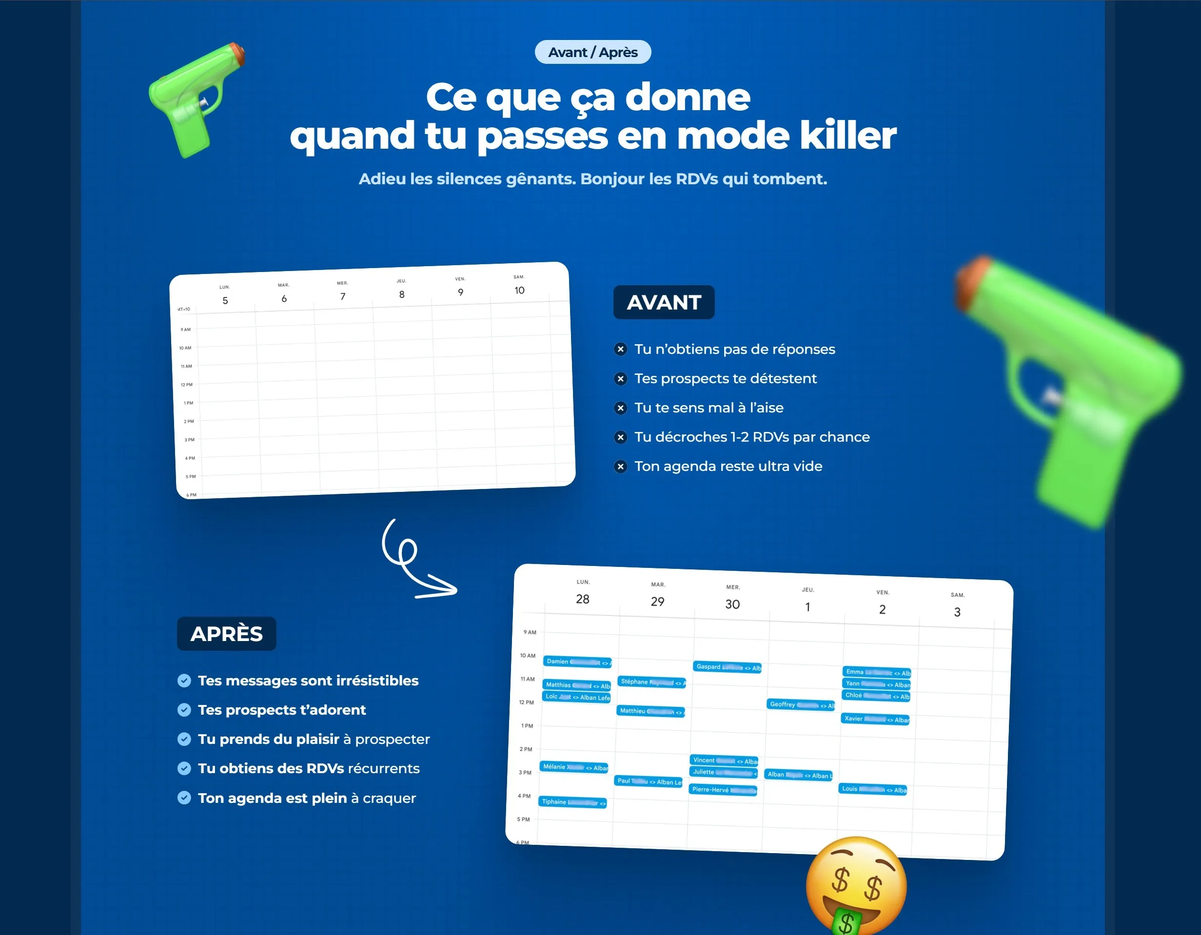 section projection landing page dm killers