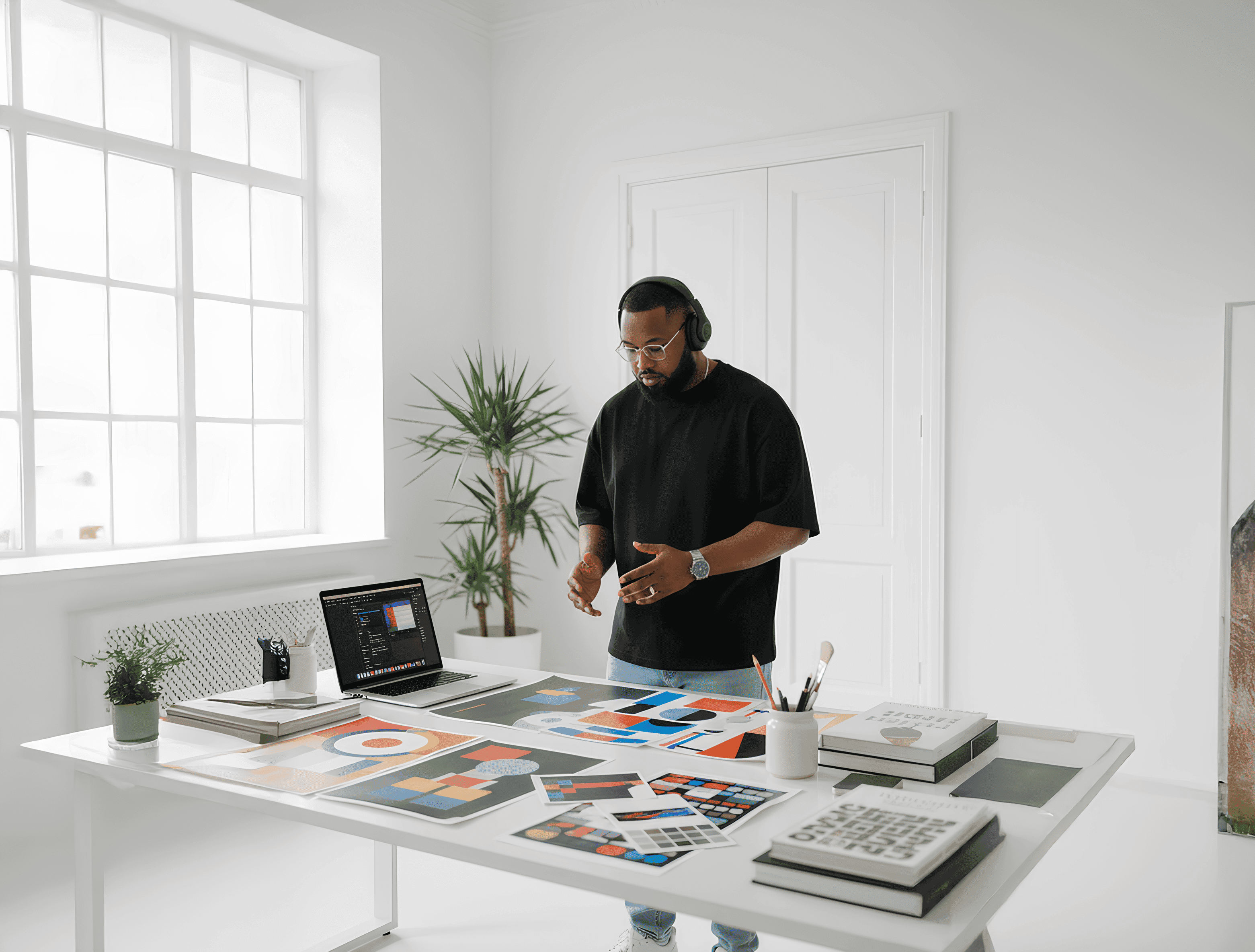 Woman with color palette