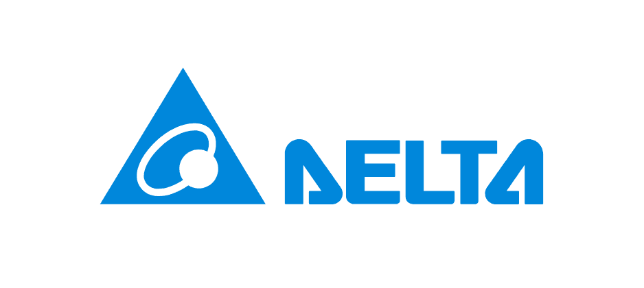 Delta logo in blue with triangular symbol