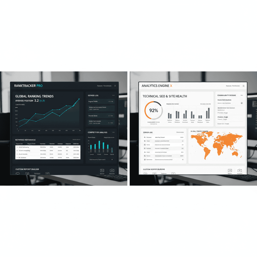 Enterprise SEO monitoring tools comparison showing advanced dashboard features