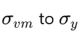 Comparison of the Von Mises stress and the yield strength